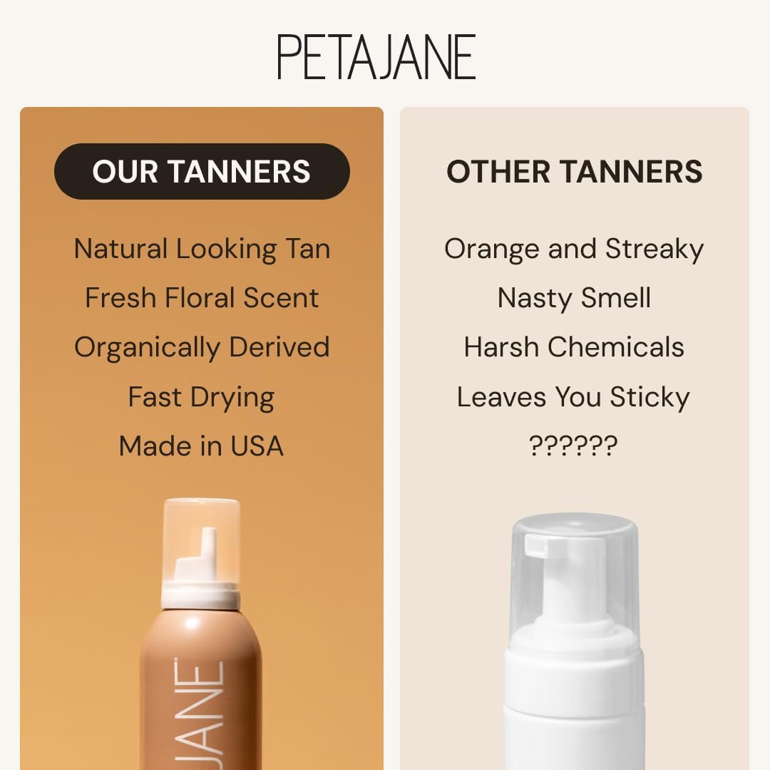Peta Jane PETAJANE Dark Tanning Mousse – 14 oz Duo Pack, Fast & Even Self-Tan
