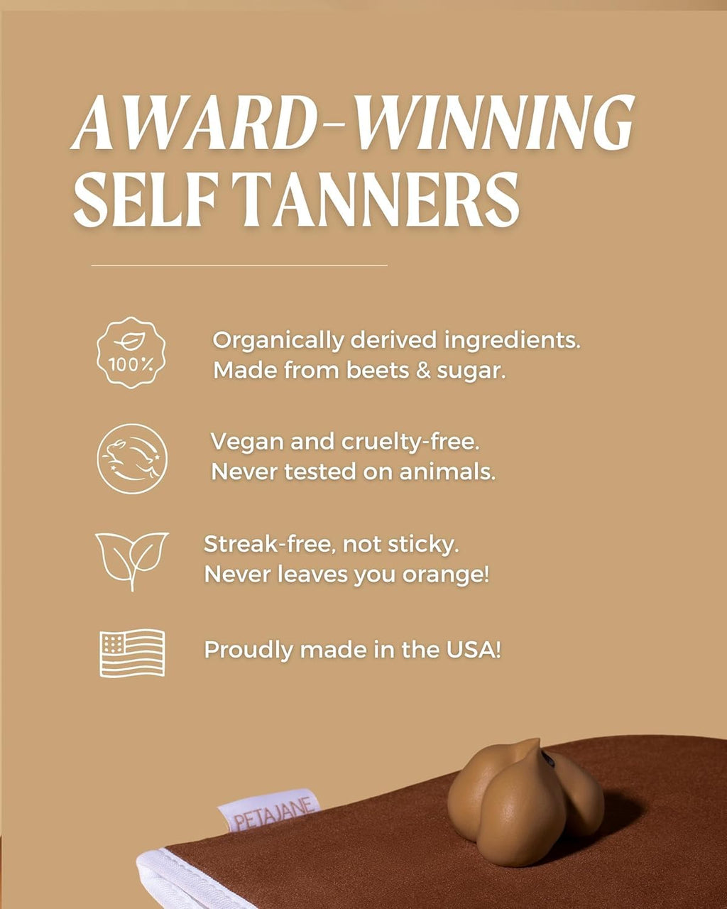 Peta Jane PETAJANE Dark Tanning Mousse – 14 oz Duo Pack, Fast & Even Self-Tan