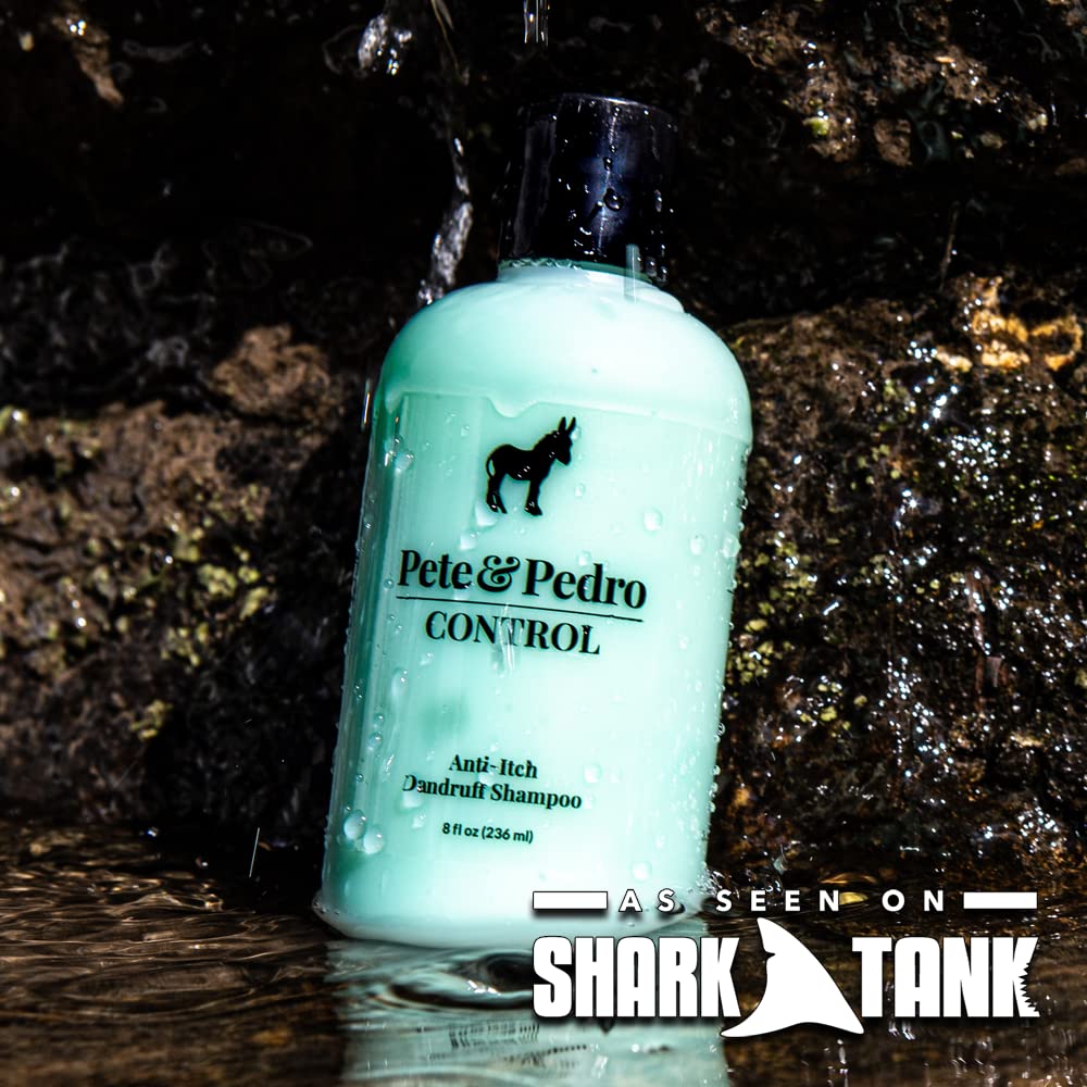 Pete & Pedro CONTROL Extra-Strength Anti-Dandruff Shampoo | Coal Tar, Tea Tree Oil, Menthol | Shark Tank Featured | 8.5 oz