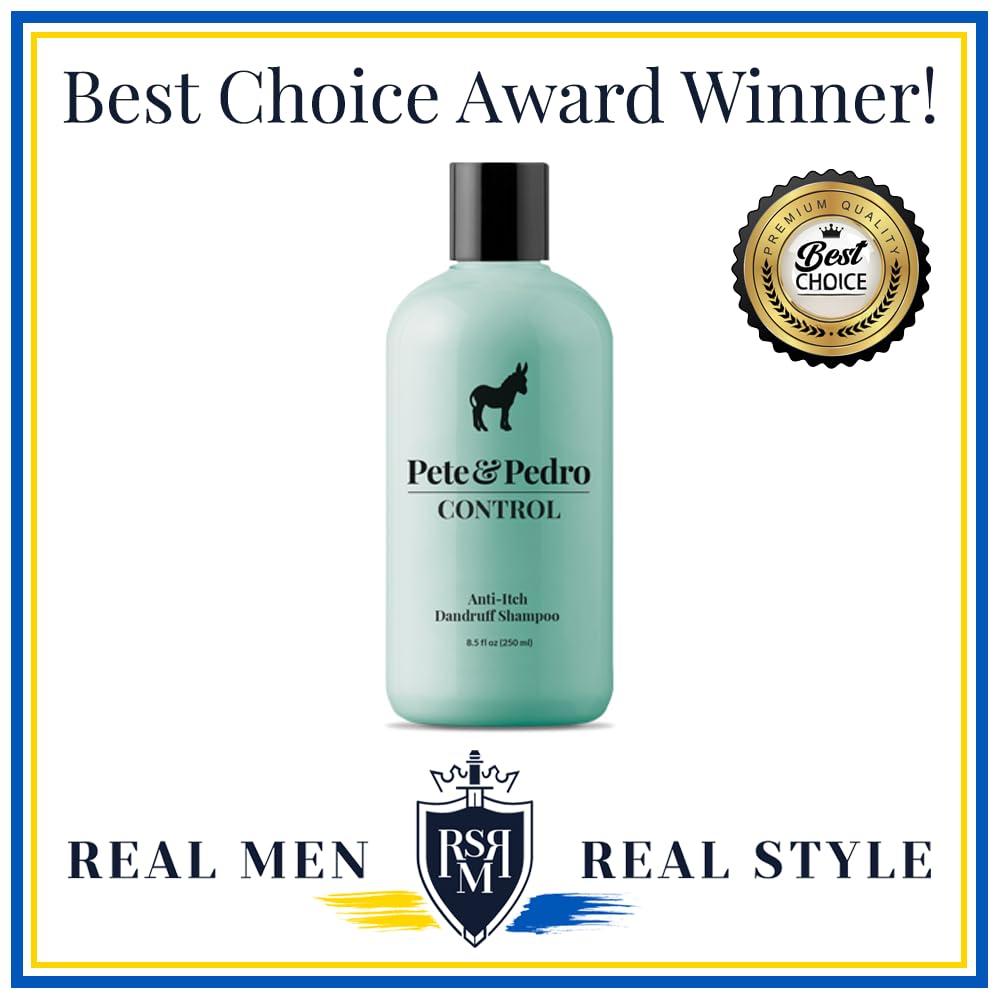 Pete & Pedro CONTROL Extra-Strength Anti-Dandruff Shampoo | Coal Tar, Tea Tree Oil, Menthol | Shark Tank Featured | 8.5 oz