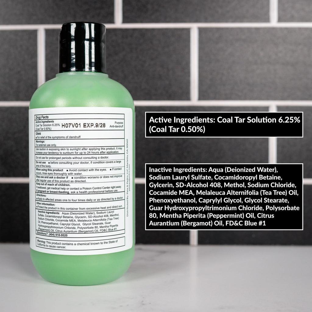 Pete & Pedro CONTROL Extra-Strength Anti-Dandruff Shampoo | Coal Tar, Tea Tree Oil, Menthol | Shark Tank Featured | 8.5 oz