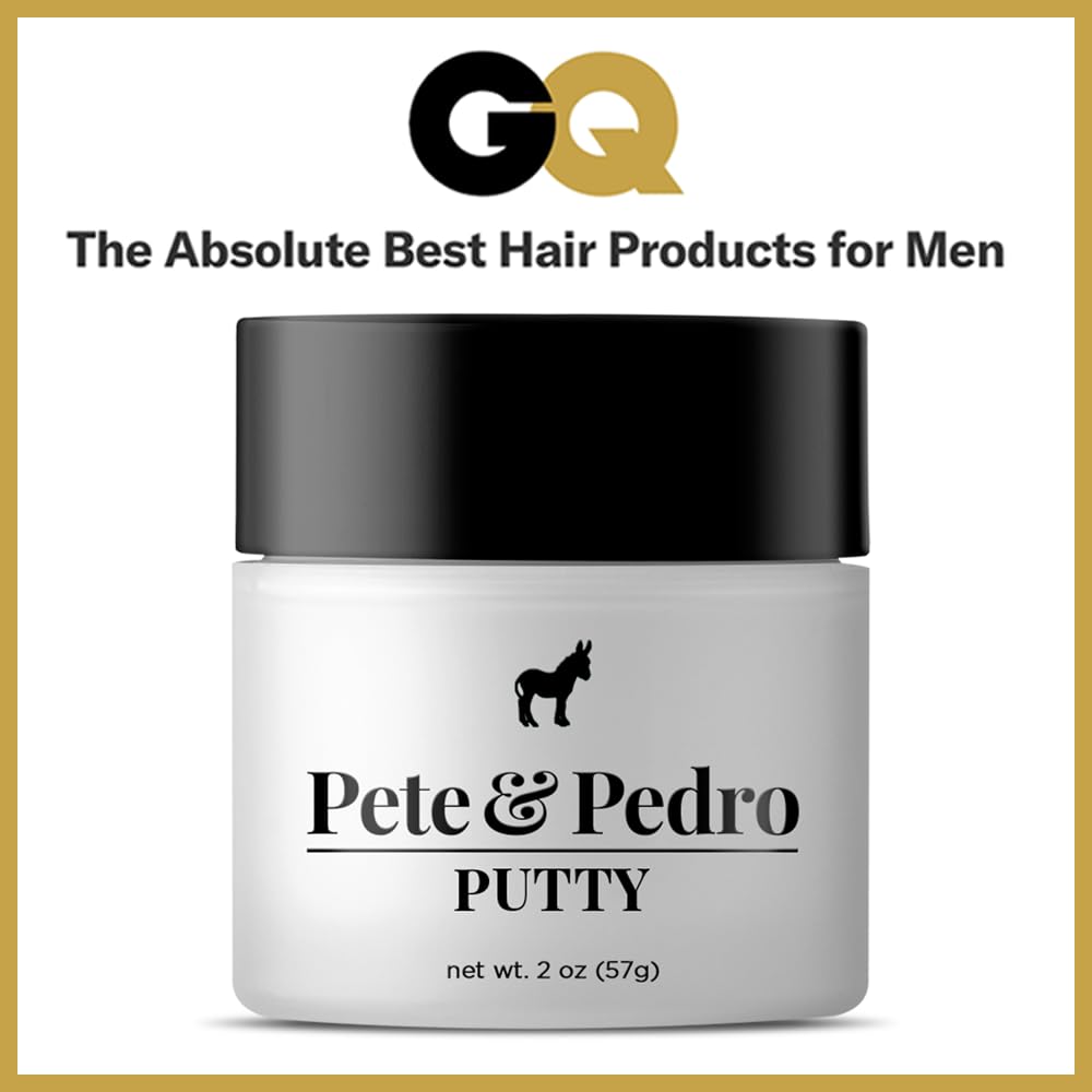 Pete & Pedro Hair Putty - Strong Hold, Matte Finish Hair Clay for Men | Water-Soluble, 2 oz | As Seen on Shark Tank