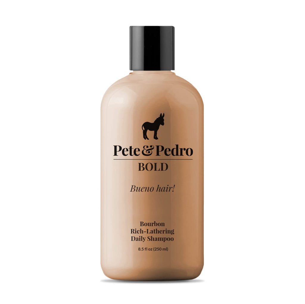 Pete & Pedro BOLD Bourbon Scented Daily Haircare Shampoo – Uber-Rich Volume for Men | All Hair Types | 8.5 oz