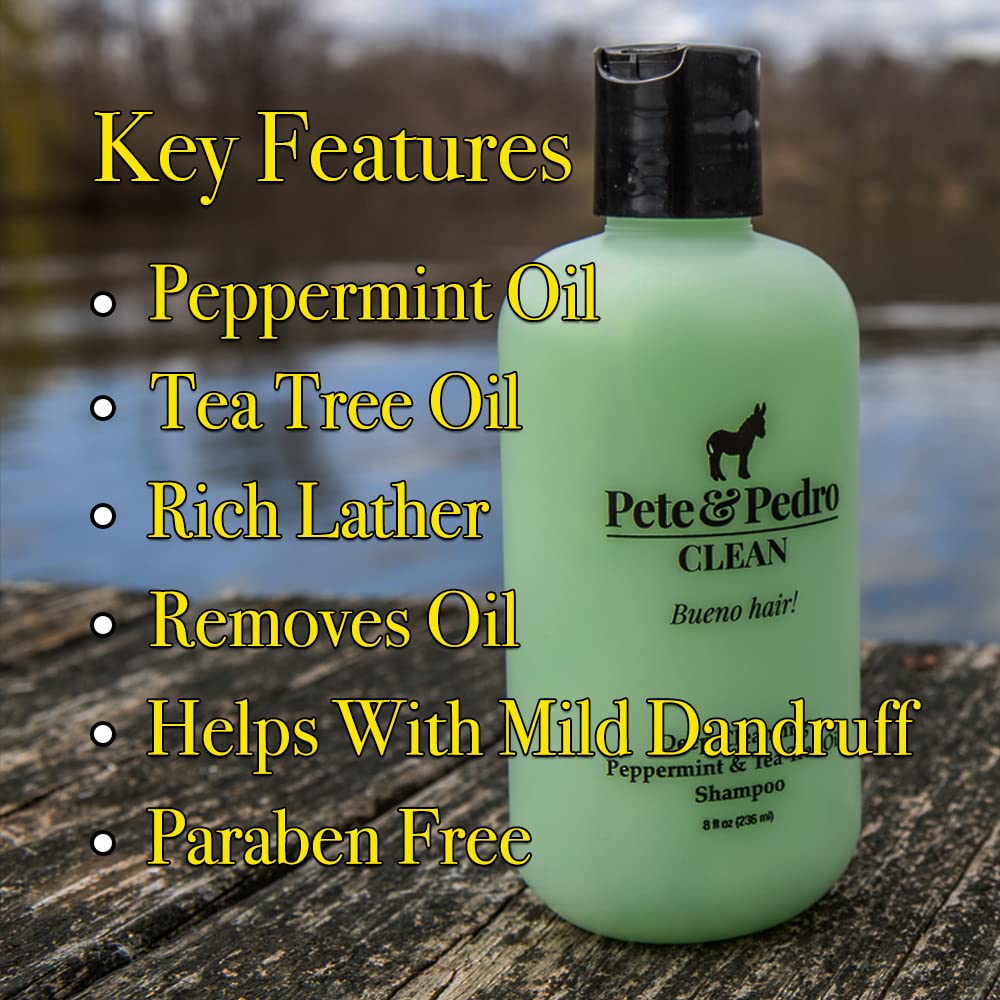 Pete & Pedro CLEAN Shampoo – Deep Cleansing Tea Tree & Peppermint for Oily Hair