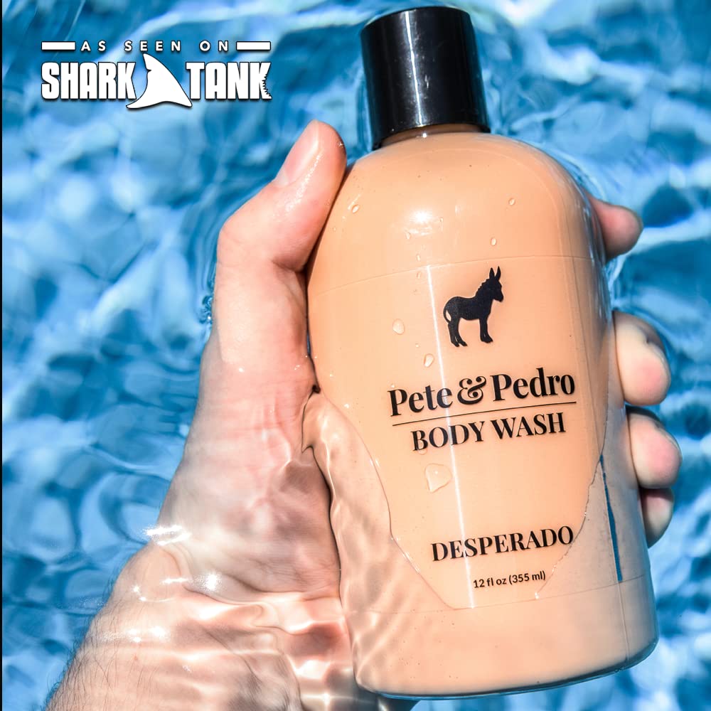 Pete & Pedro Desperado Body Wash for Men – Rum & Tobacco Scent, Charcoal, 12 oz