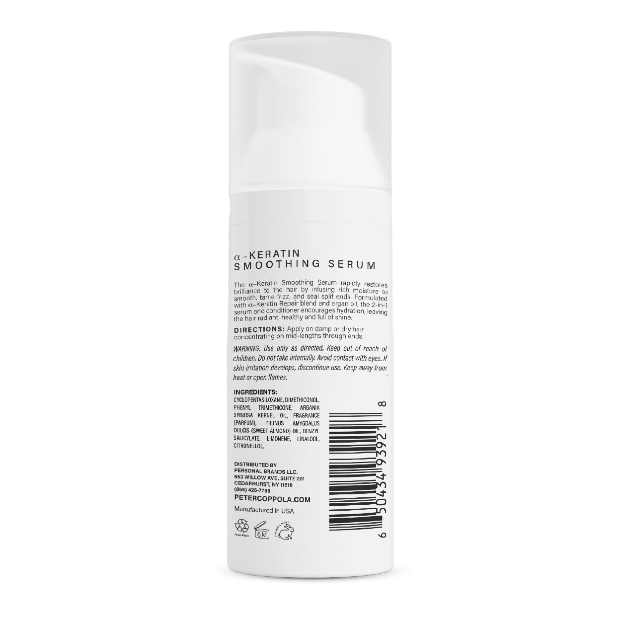 Peter Coppola a-Keratin Smoothing Serum - Lightweight Frizz Control & Shine (1.69 oz)