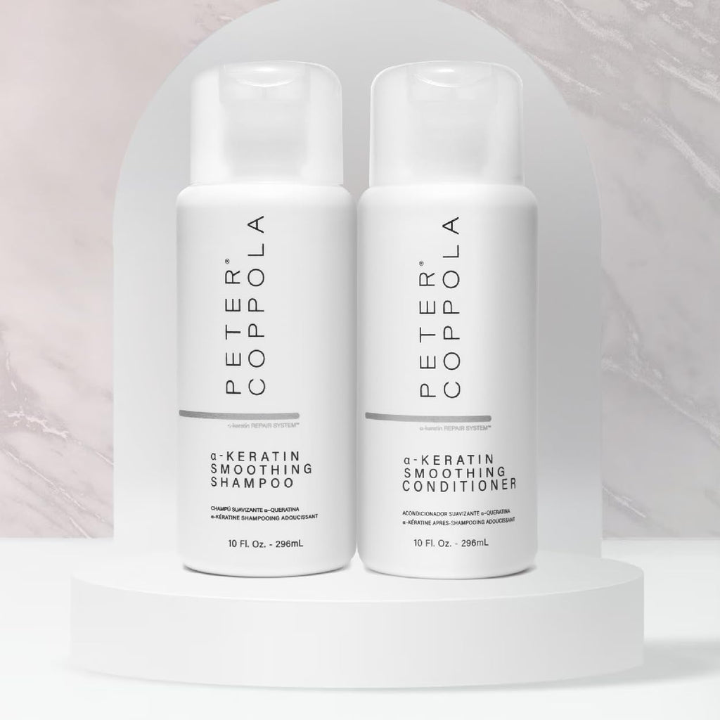 Peter Coppola a-Keratin Smoothing Shampoo & Conditioner Set | Frizz Control for Thick Coarse Hair