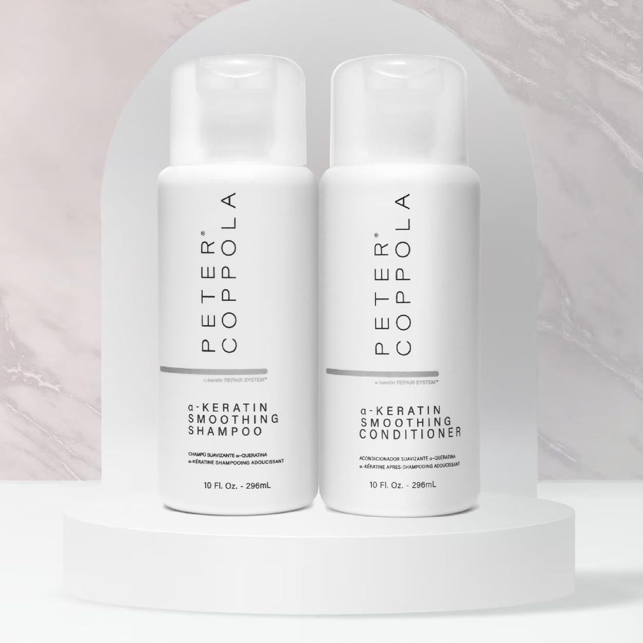 Peter Coppola a-Keratin Smoothing Shampoo & Conditioner Set | Frizz Control for Thick Coarse Hair