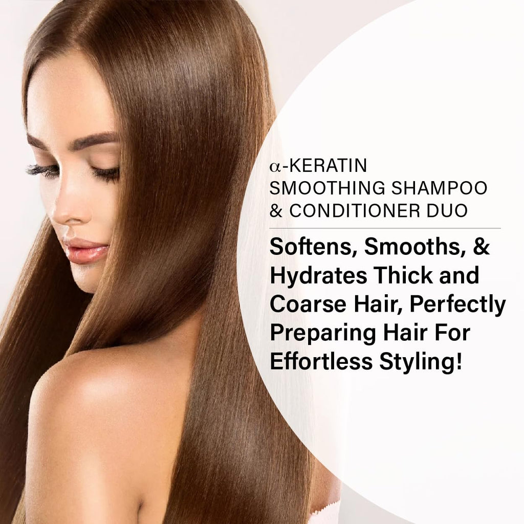 Peter Coppola a-Keratin Smoothing Shampoo & Conditioner Set | Frizz Control for Thick Coarse Hair