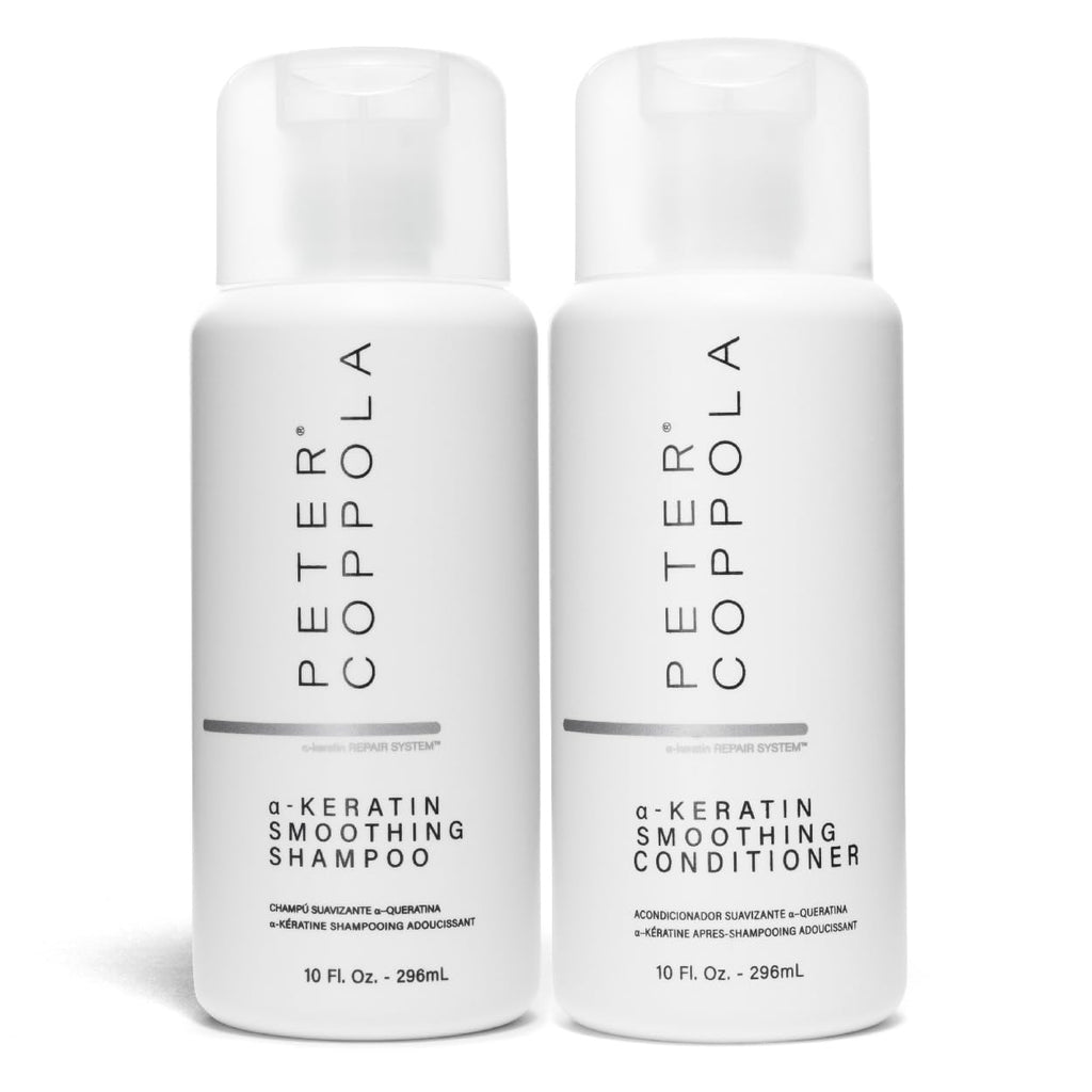 Peter Coppola a-Keratin Smoothing Shampoo & Conditioner Set | Frizz Control for Thick Coarse Hair