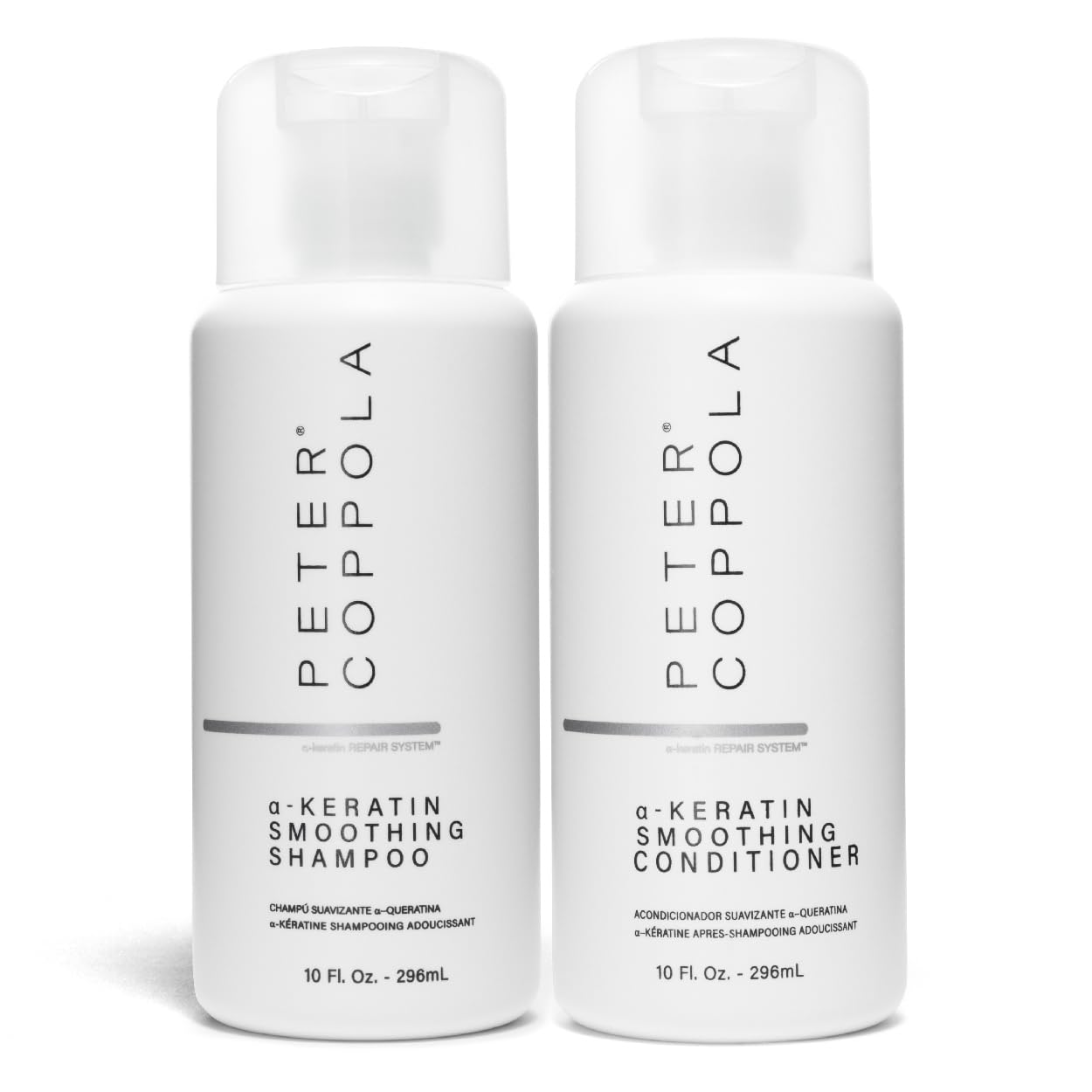 Peter Coppola a-Keratin Smoothing Shampoo & Conditioner Set | Frizz Control for Thick Coarse Hair