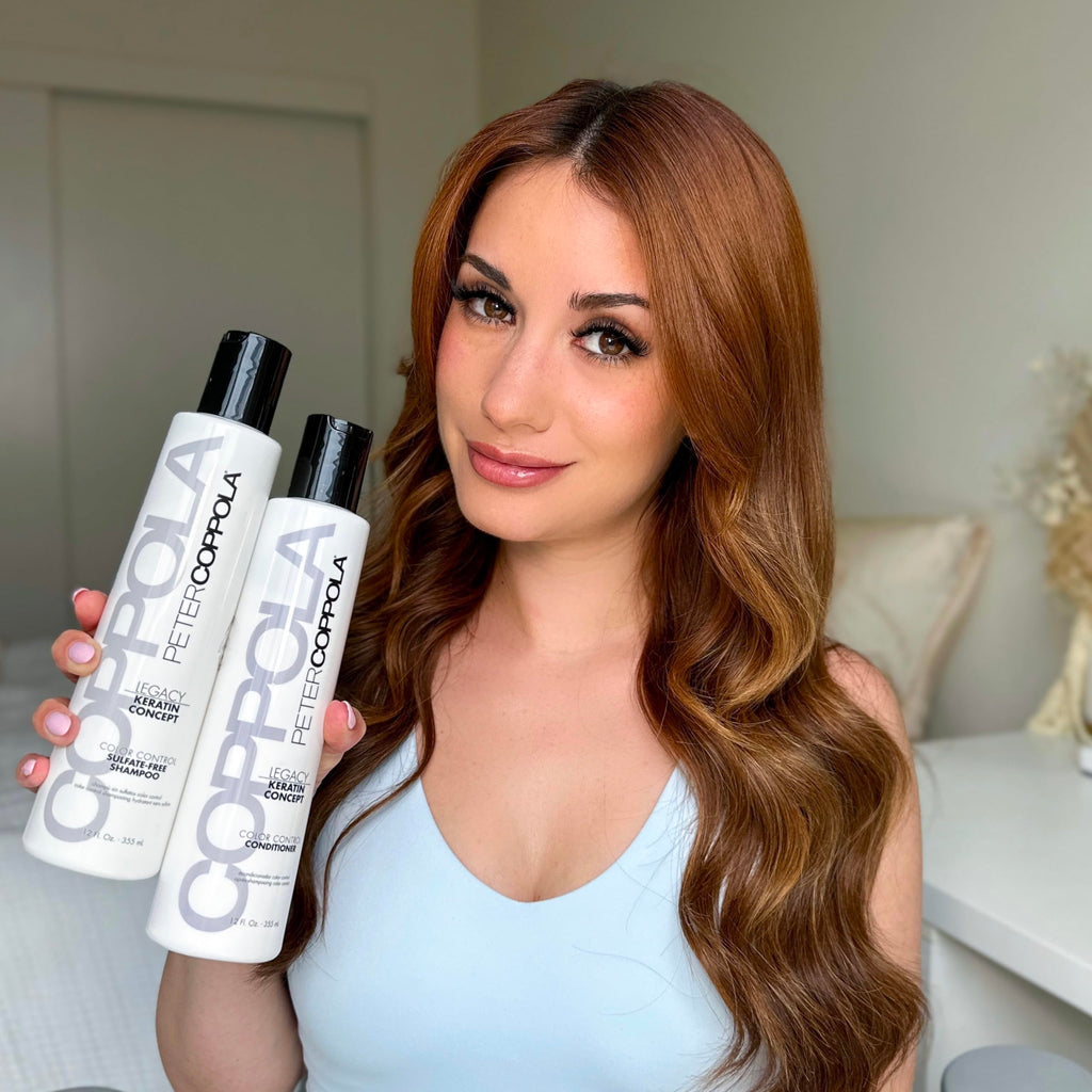 Peter Coppola Color Control Sulfate Free Shampoo & Conditioner Duo for Color-Treated Hair – Color Safe Keratin, 12 Fl Oz