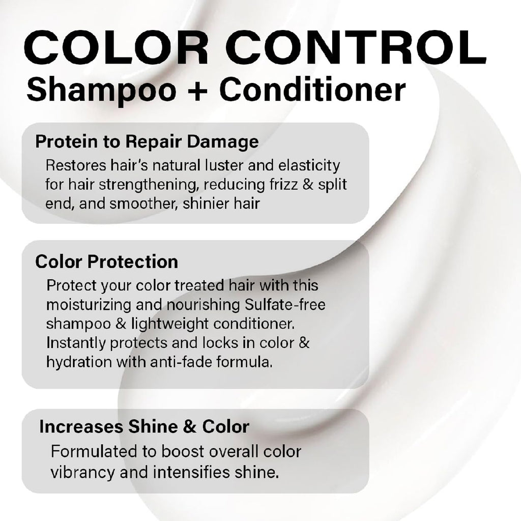 Peter Coppola Color Control Sulfate Free Shampoo & Conditioner Duo for Color-Treated Hair – Color Safe Keratin, 12 Fl Oz