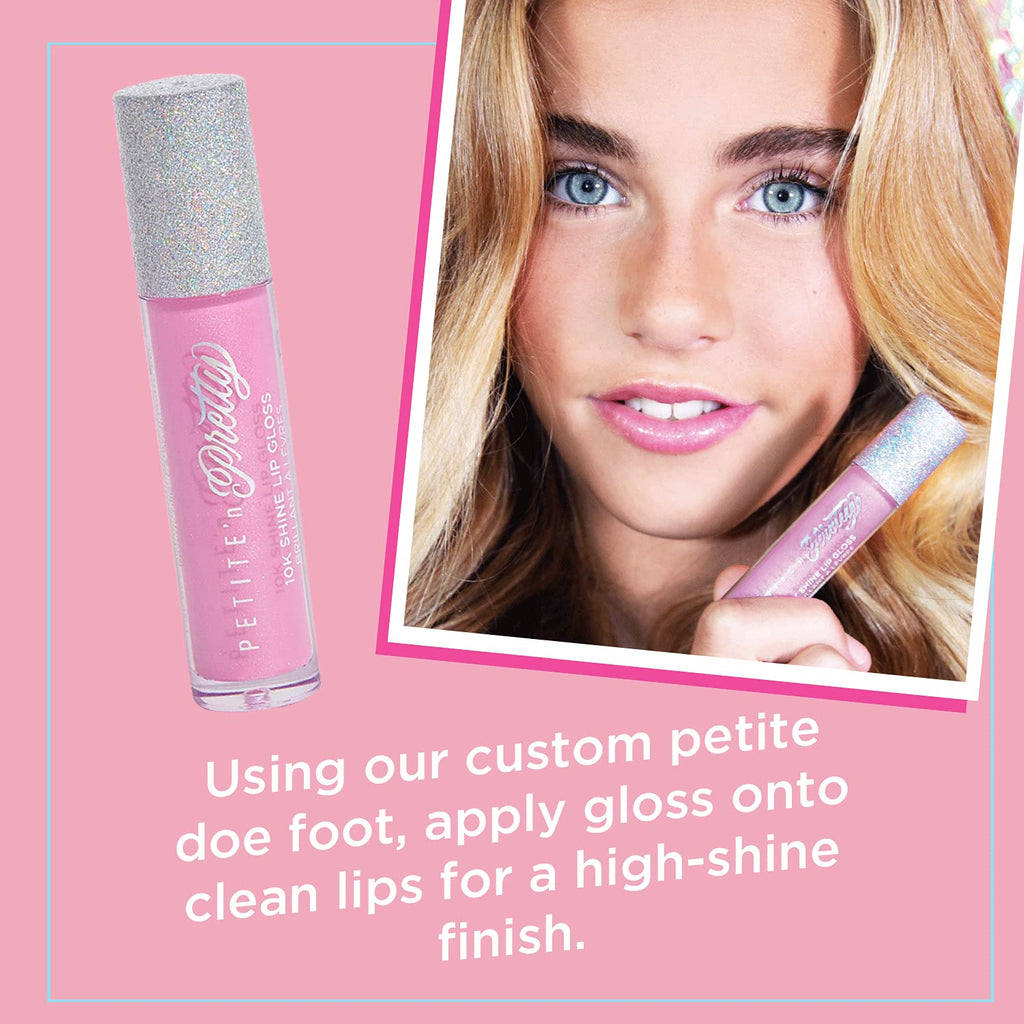 Petite N Pretty 10K Shine Lip Gloss Gia Pink – Kid-Friendly Gloss Made in USA