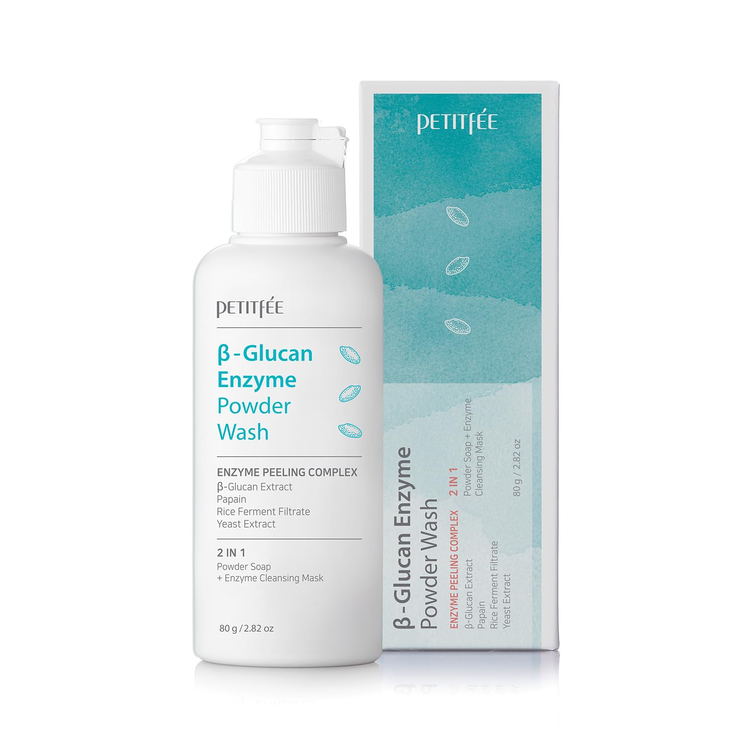 Petitfee B-Glucan Enzyme Wash - Gentle Powder Cleanser with Papain & Rice Ferment