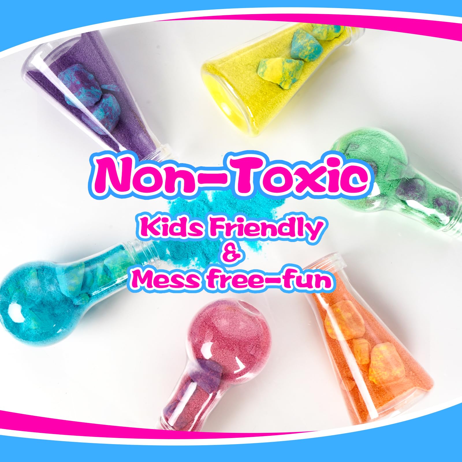 Petydore Bath Bomb Potion for Toddlers & Kids - 6-Pack Non-Toxic Colorful Fizzy Bath Toys