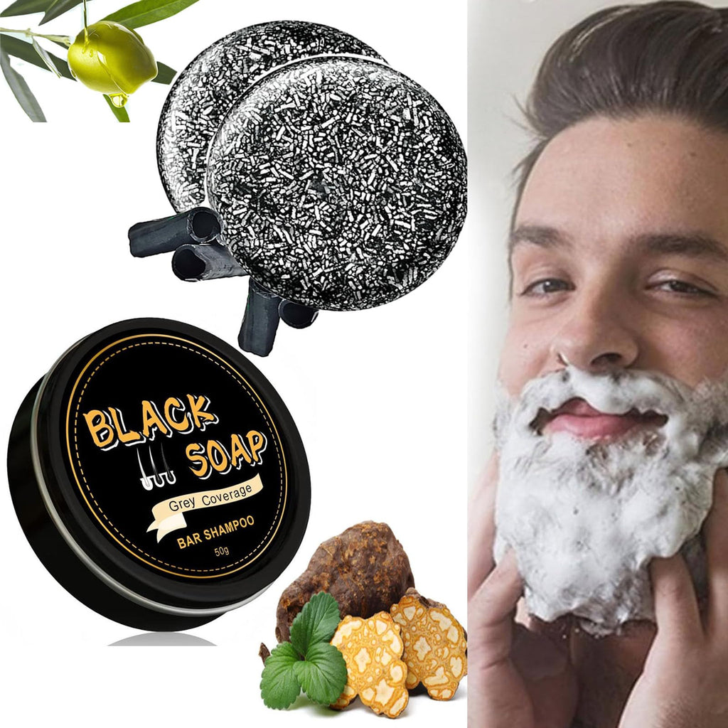 pewatul Gray Hair Reverse Bar – Natural Darkening Shampoo for Hair & Beard (2 Pack)