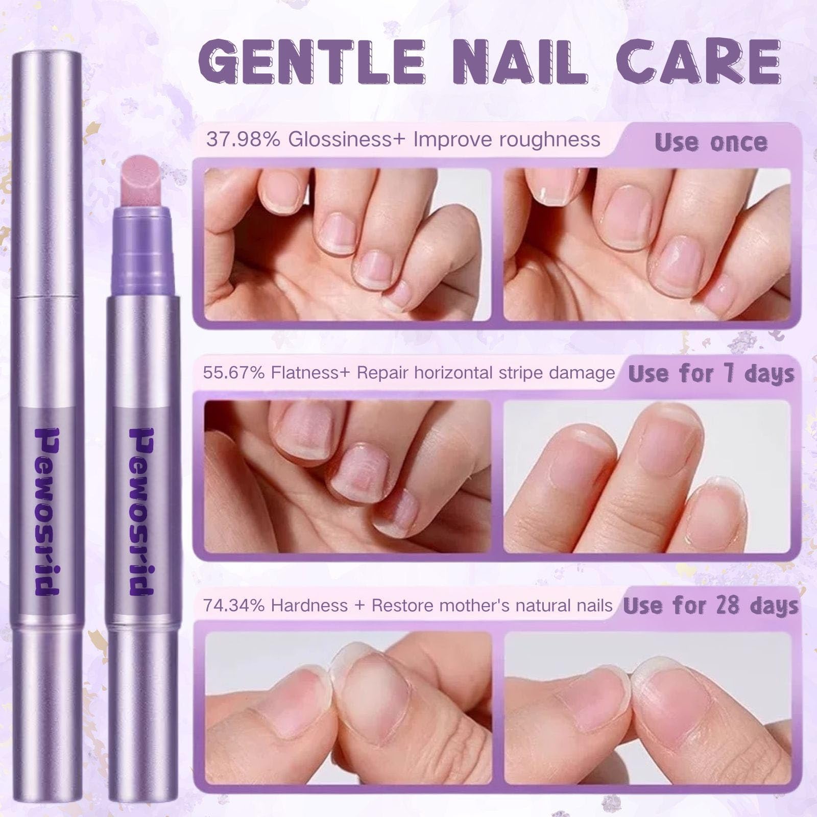 Pewosrid Cuticle Oil Pusher Pen - 4-in-1 Ceramic Cuticle Care