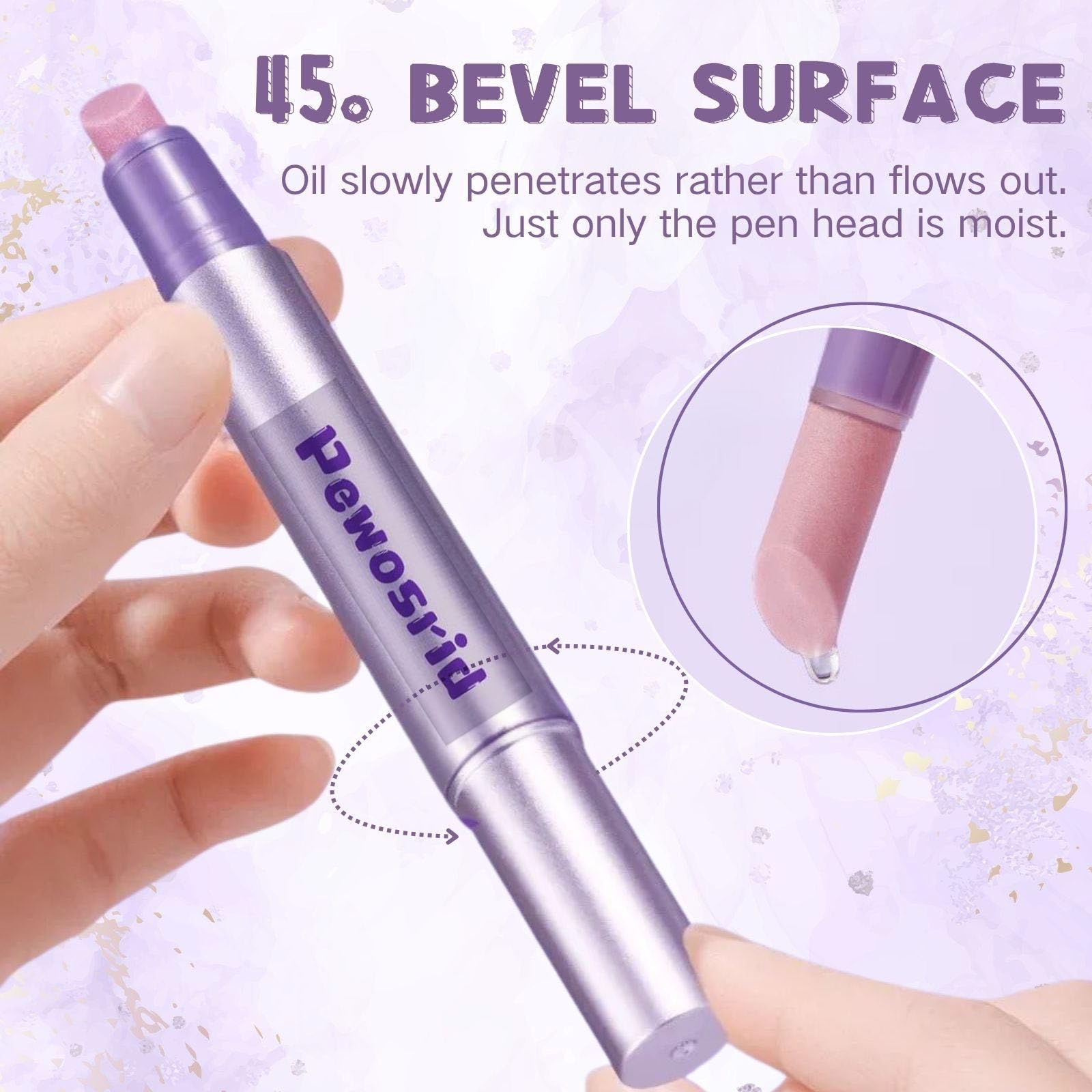 Pewosrid Cuticle Oil Pusher Pen - 4-in-1 Ceramic Cuticle Care
