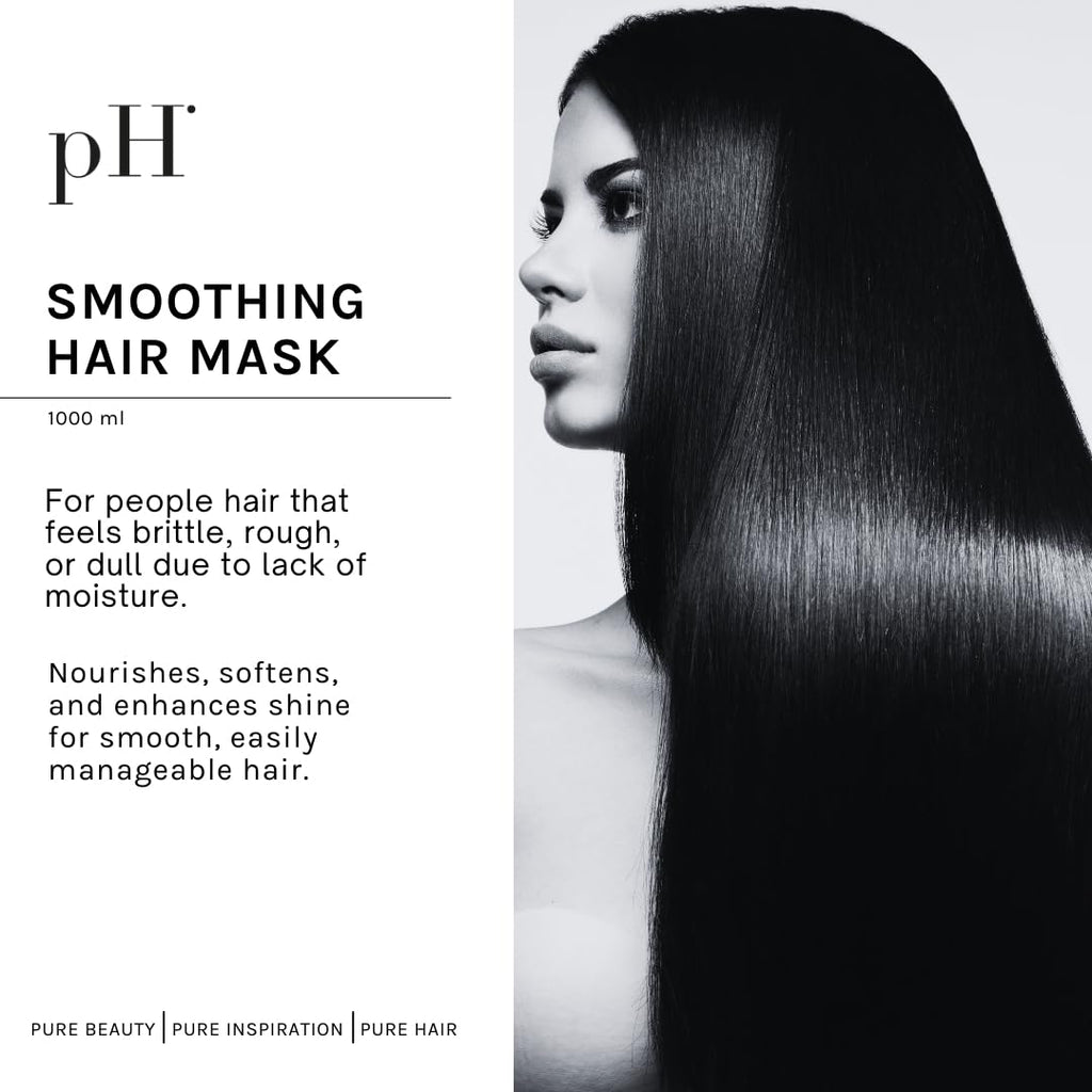pH PURE HAIR Smooth Perfect Anti-Frizz Mask – Deep Conditioning for Damaged, Dry & Color-Treated Hair (Monoi Oil + Magnolia) 33.8 oz