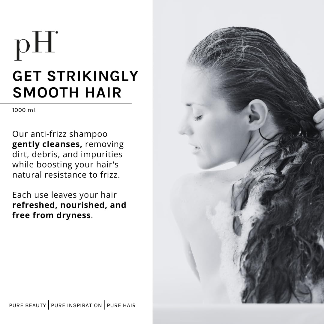 pH PURE HAIR Smooth Perfect Anti-Frizz Shampoo – Sulfate-Free Hydration for Color-Treated Hair | 33.8 oz