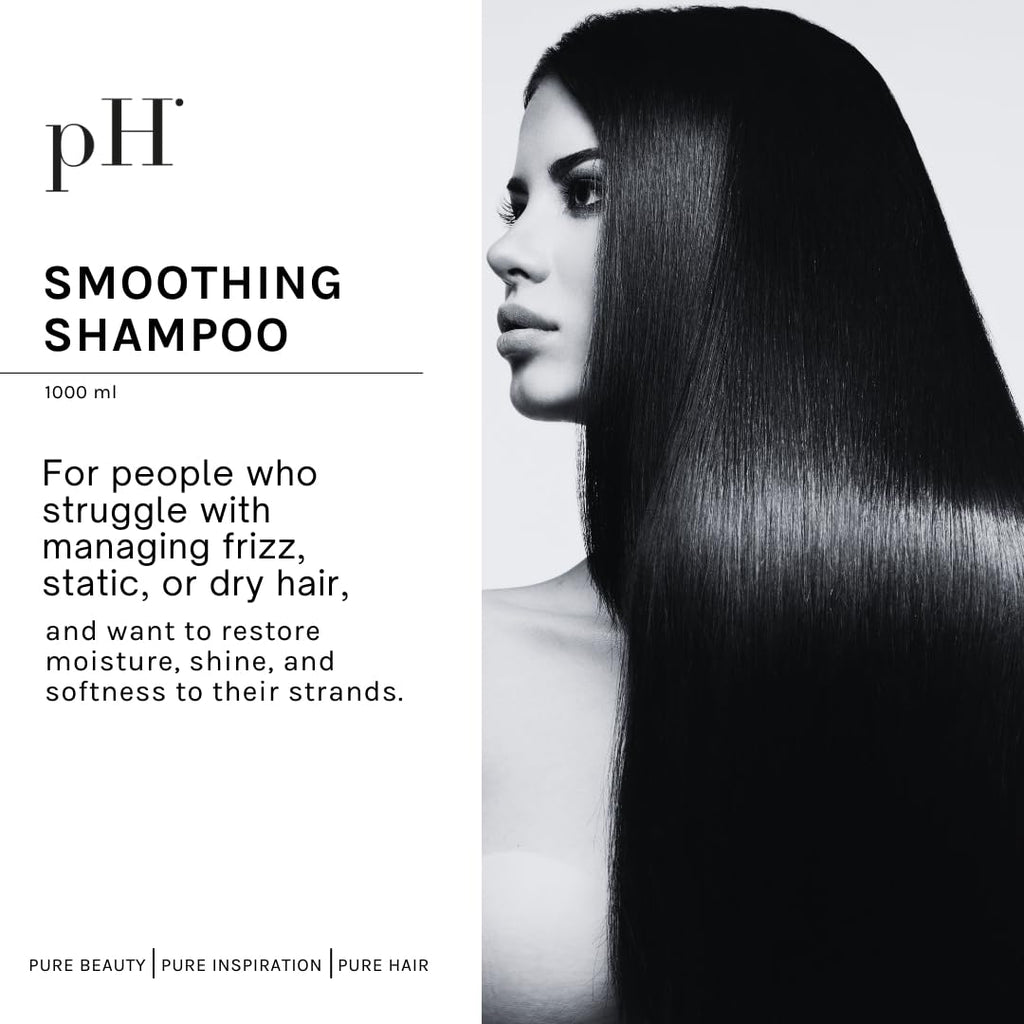 pH PURE HAIR Smooth Perfect Anti-Frizz Shampoo – Sulfate-Free Hydration for Color-Treated Hair | 33.8 oz
