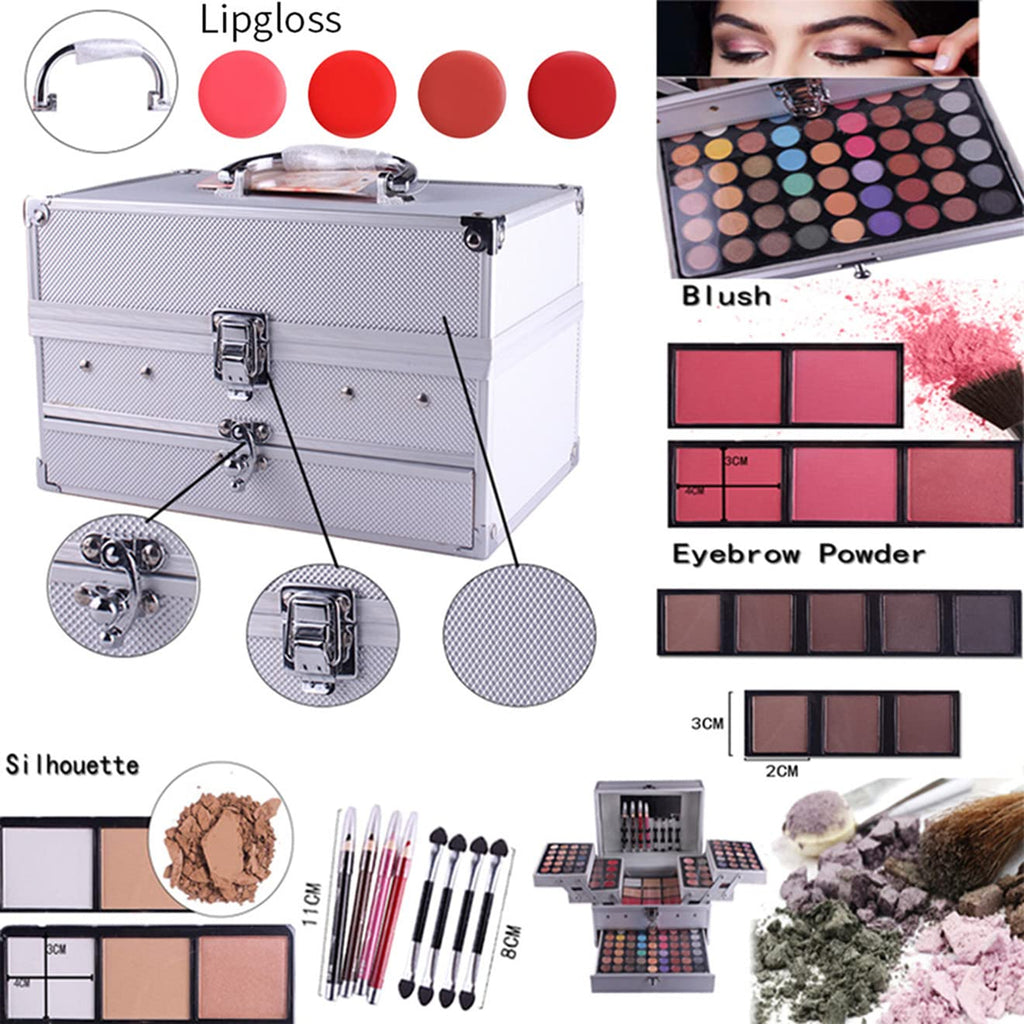 PhantomSky Professional 132 Colors All-in-One Makeup Palette | Eyeshadow, Concealer, Brow, Lip Gloss & Powder