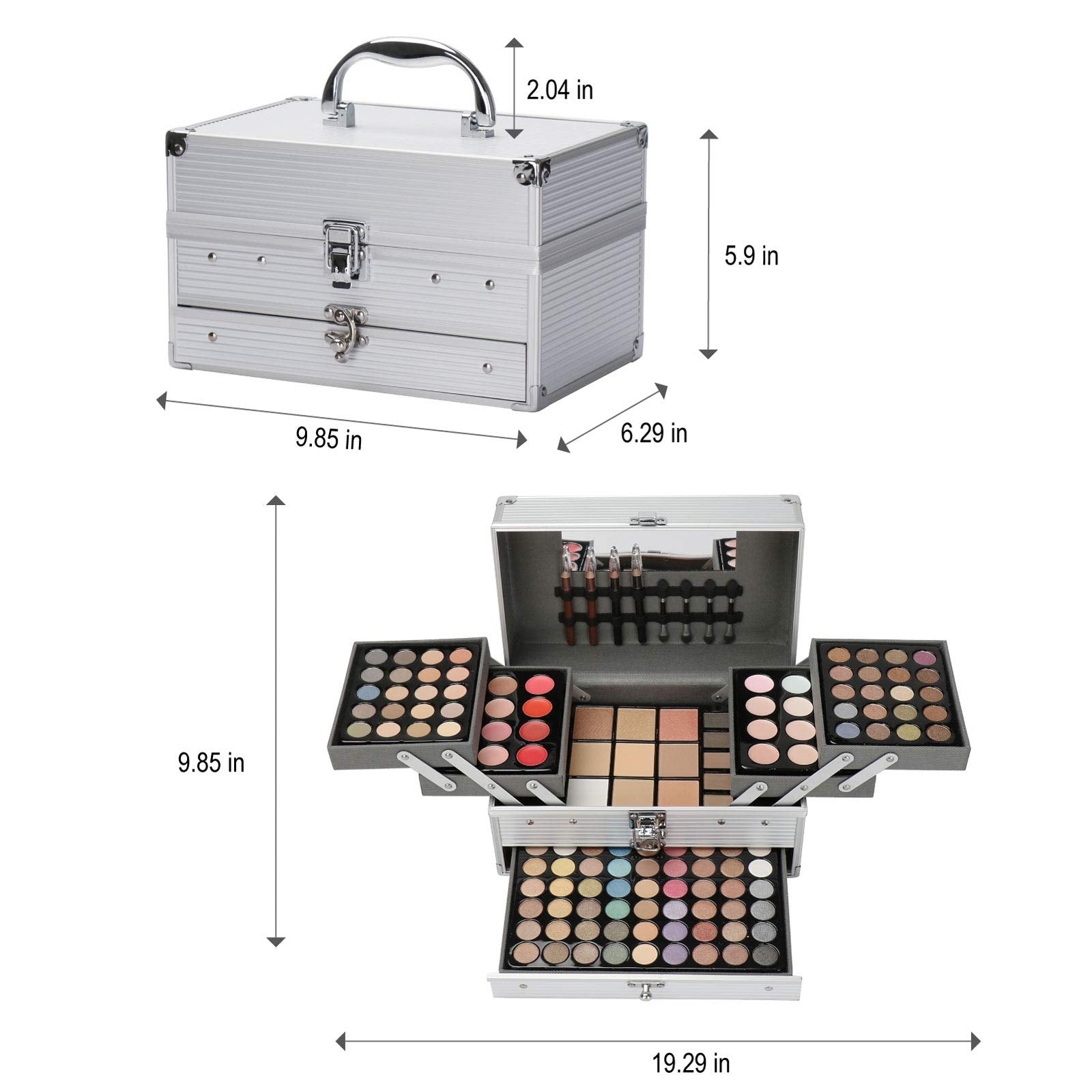 PhantomSky Professional 132 Colors All-in-One Makeup Palette | Eyeshadow, Concealer, Brow, Lip Gloss & Powder