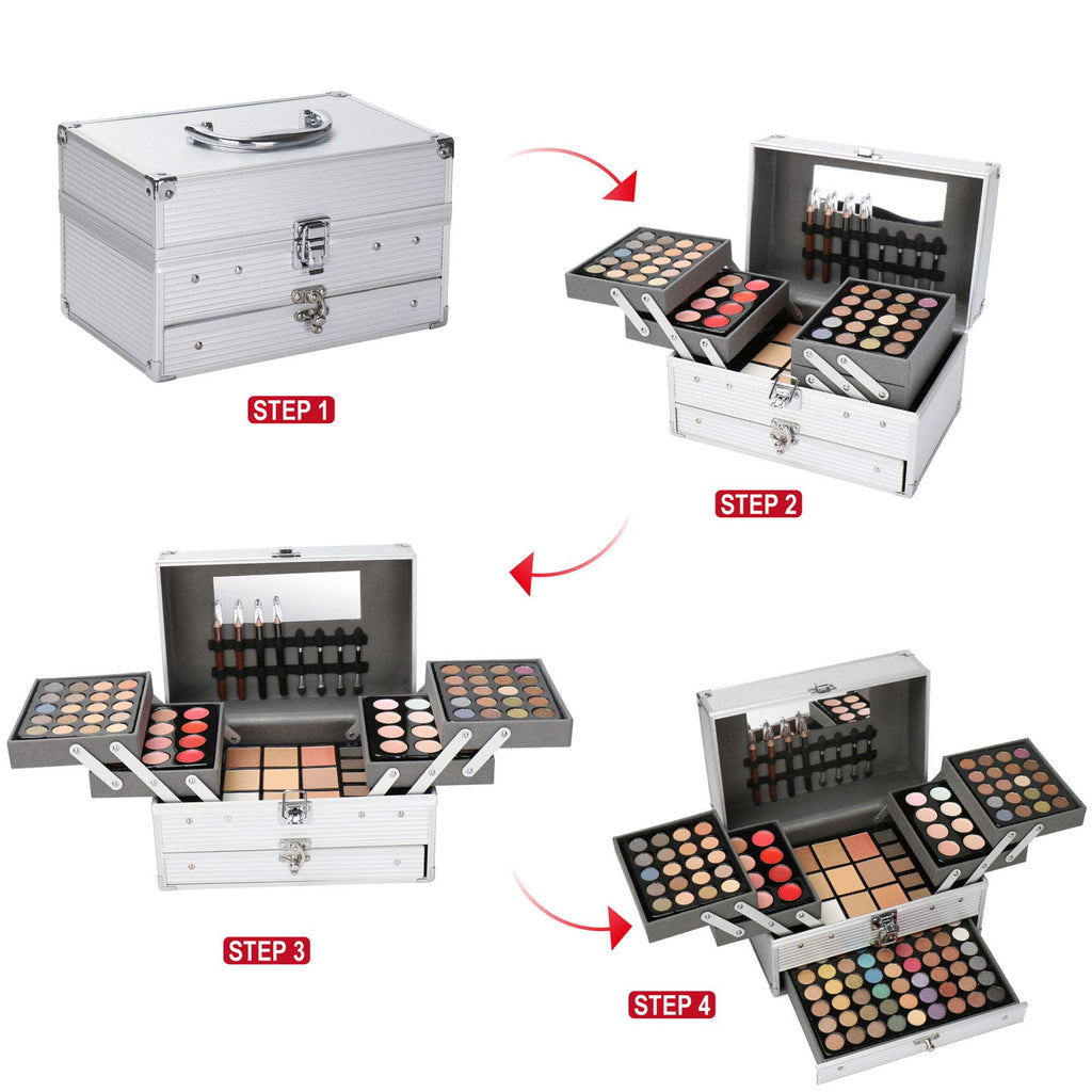 PhantomSky Professional 132 Colors All-in-One Makeup Palette | Eyeshadow, Concealer, Brow, Lip Gloss & Powder