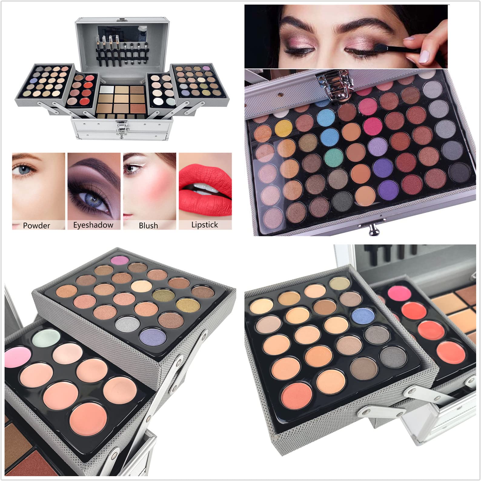 PhantomSky Professional 132 Colors All-in-One Makeup Palette | Eyeshadow, Concealer, Brow, Lip Gloss & Powder