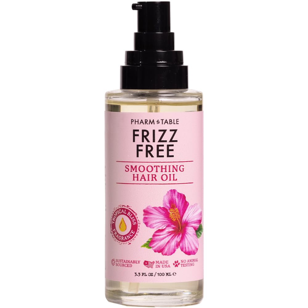 PHARM TO TABLE Frizz Free Smoothing Hair Oil – Argan Oil Nourishment for Silky, Tangle-Free Hair | 100ml