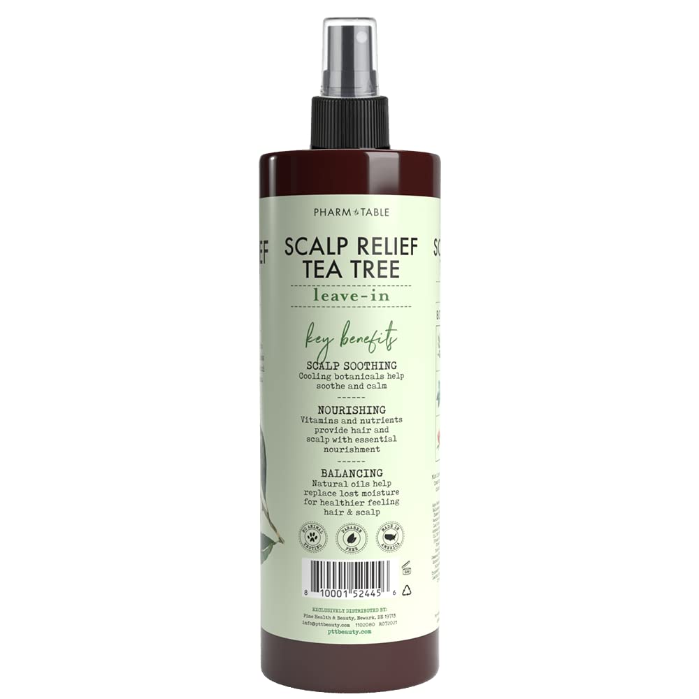 PHARM TO TABLE Leave-In Conditioner Spray | Tea Tree Scalp Treatment (2 Pack) – Anti-Dandruff & Hydration