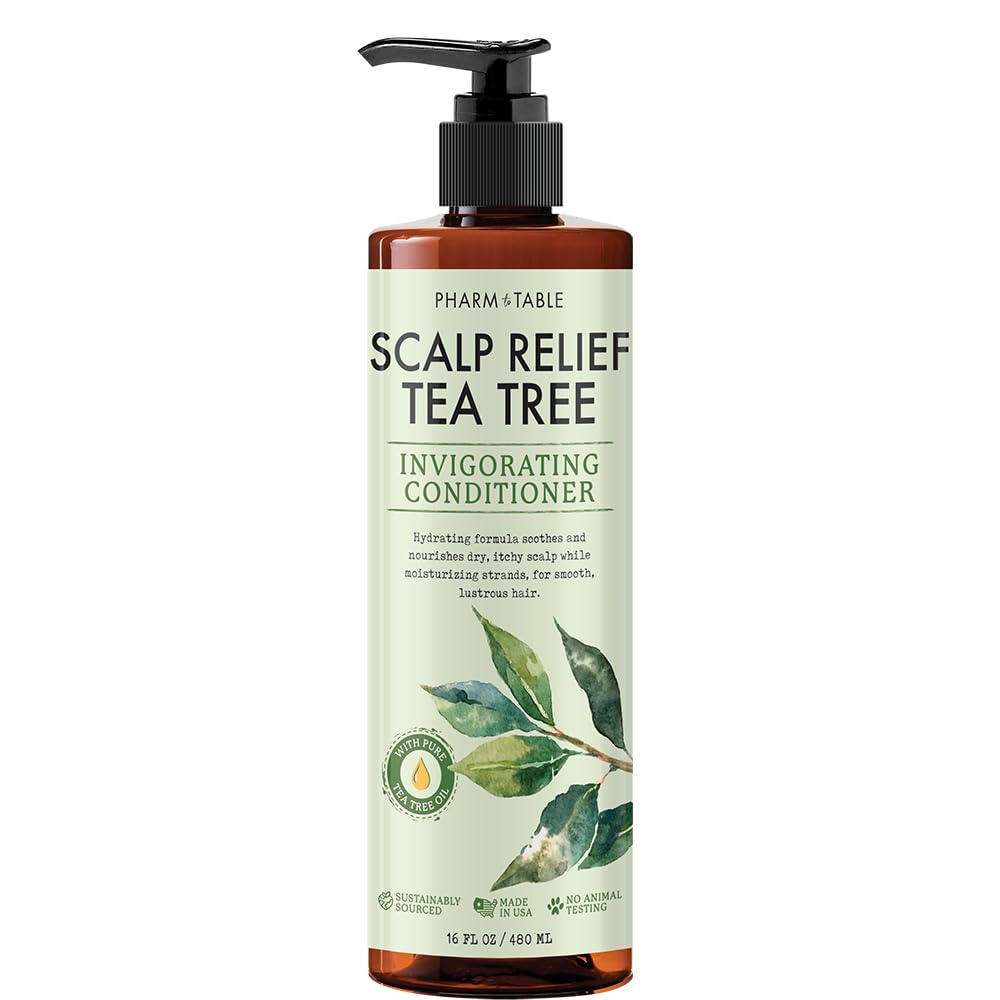 PHARM TO TABLE Tea Tree Conditioner | Detangler for Men & Women, Scalp Relief, 16.2oz