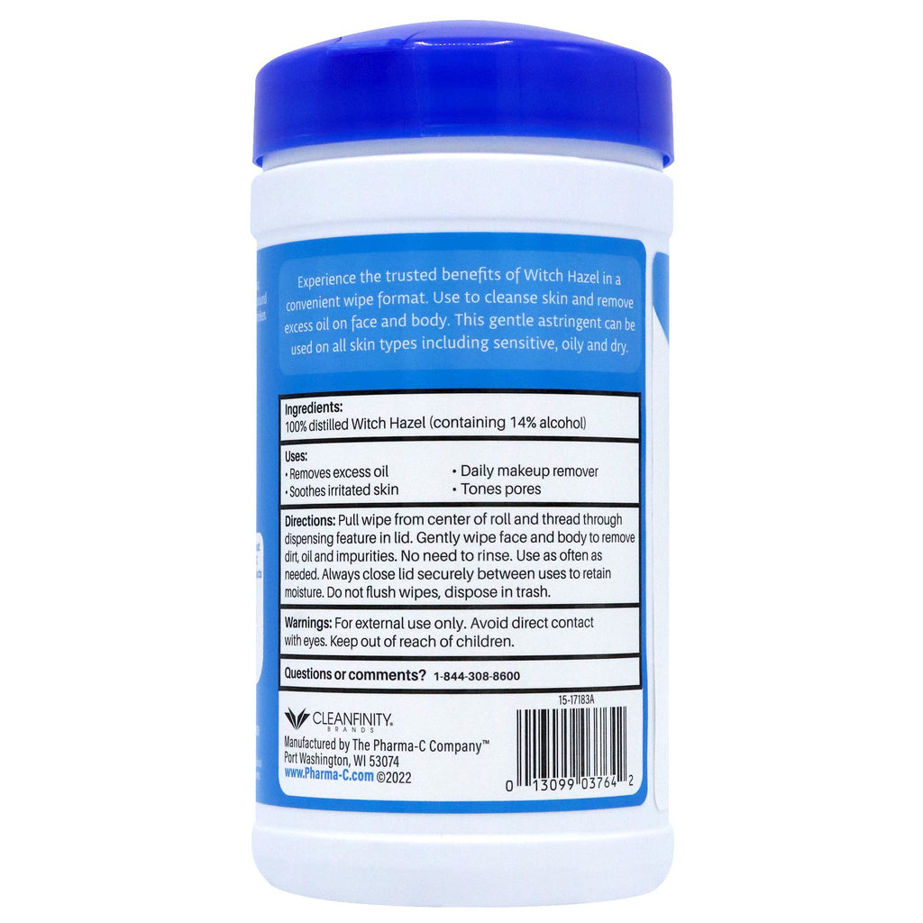 The Pharma-C Company Witch Hazel Wipes – Daily Toner & Astringent Cleansing Cloths (6 Canisters)