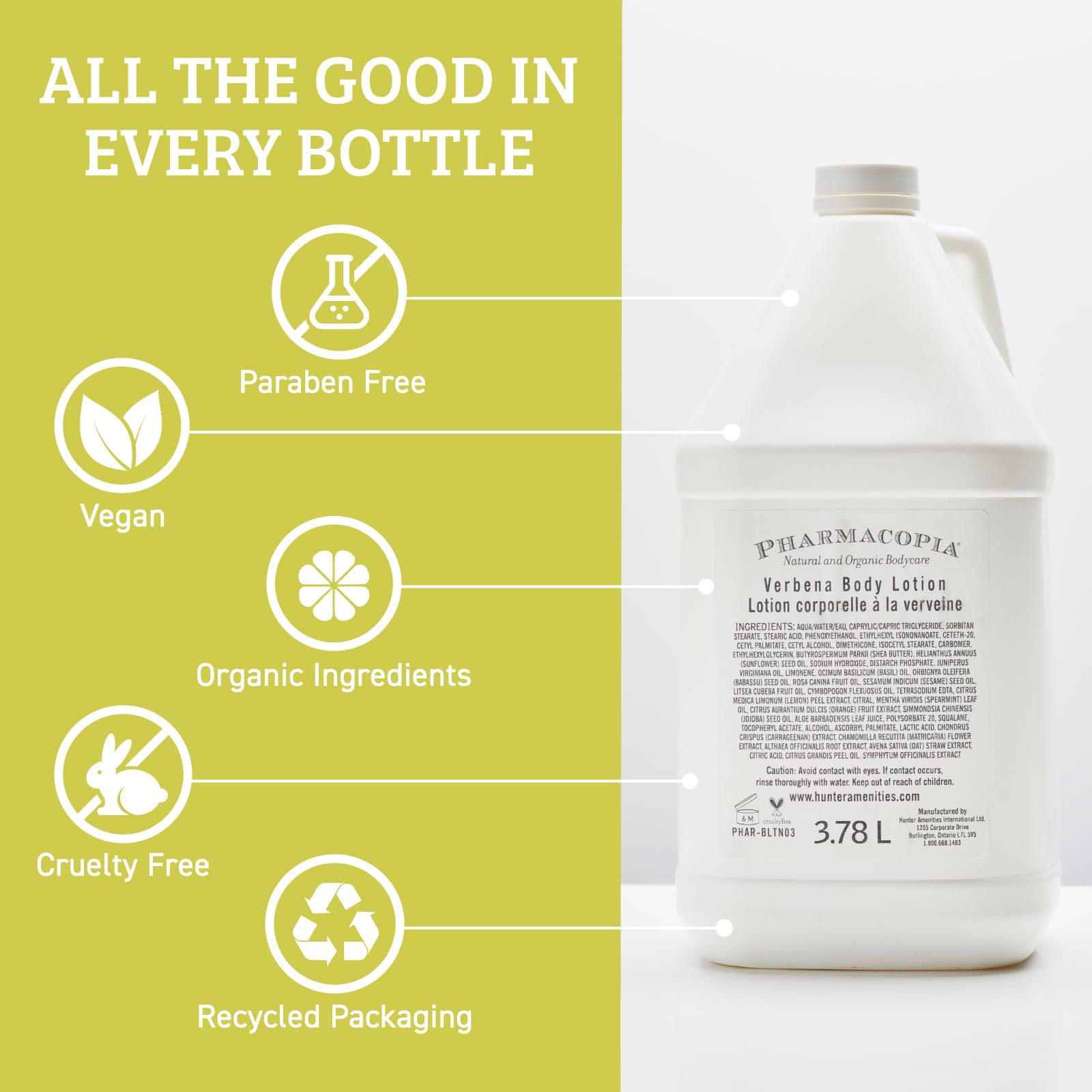 Pharmacopia Hotel Verbena Body Lotion – Aromatic Hydration, Vegan & Cruelty-Free, 128 oz