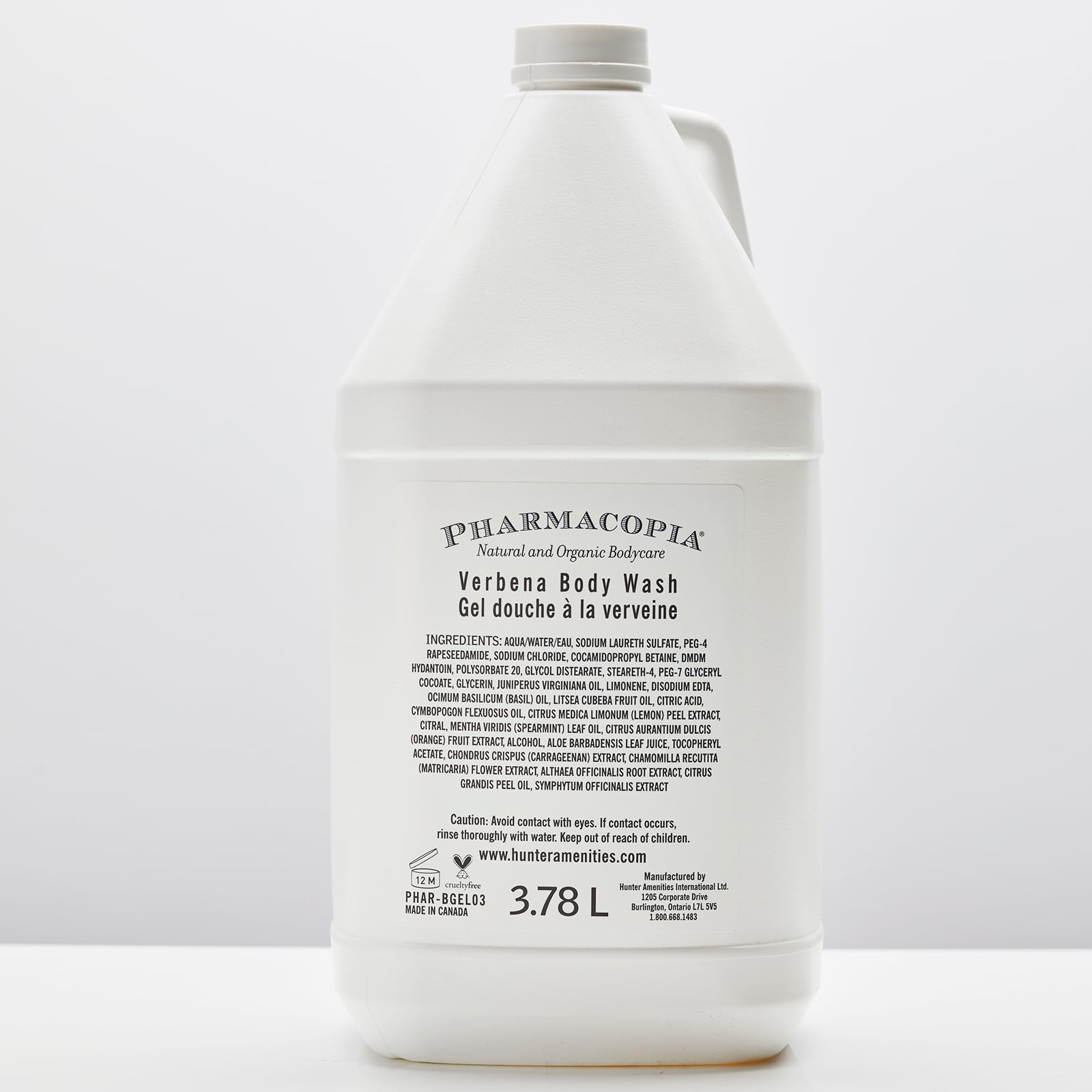 Pharmacopia Hotel Verbena Body Wash – Moisturizing Vegan Shower Gel (128 oz)