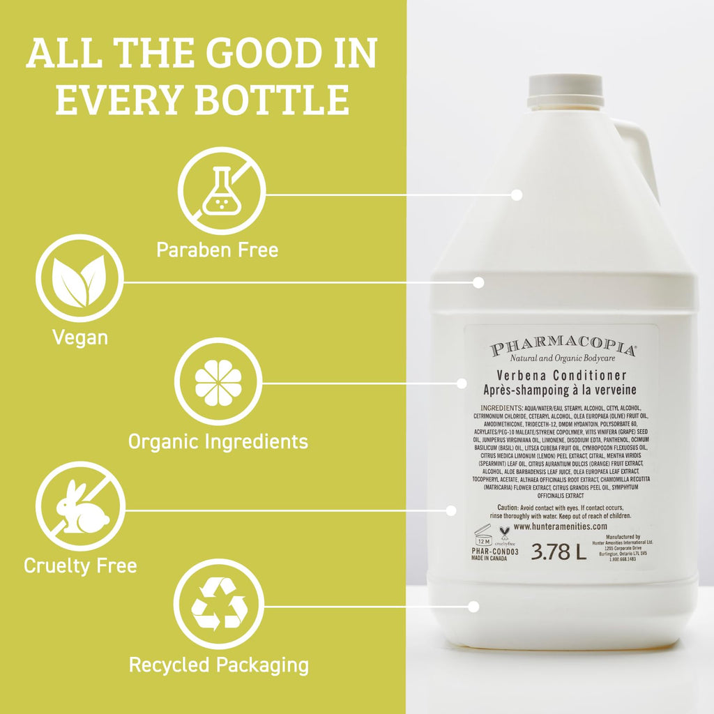 Pharmacopia Hotel Verbena Conditioner – Aromatherapy Hair Care with Natural & Organic Ingredients – Vegan, Cruelty-Free, 128 oz