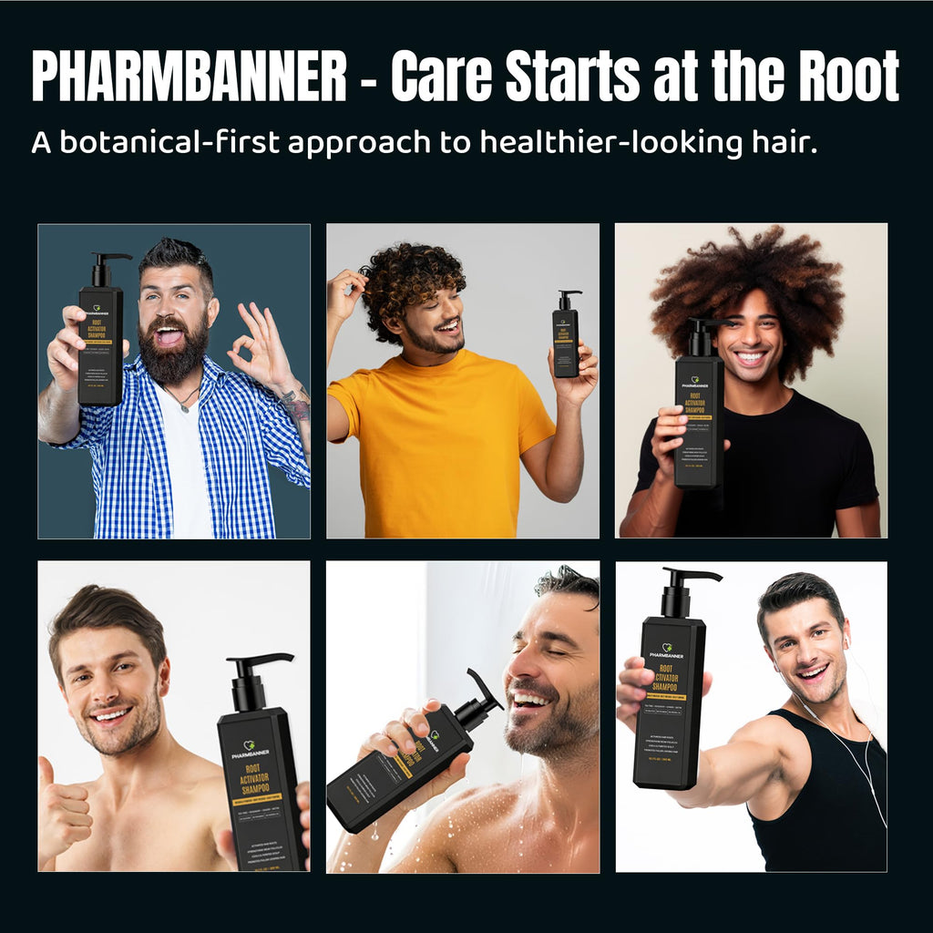 PHARMBANNER Root Activator Shampoo for Men – Hair Growth & Scalp Health, Sulfate-Free
