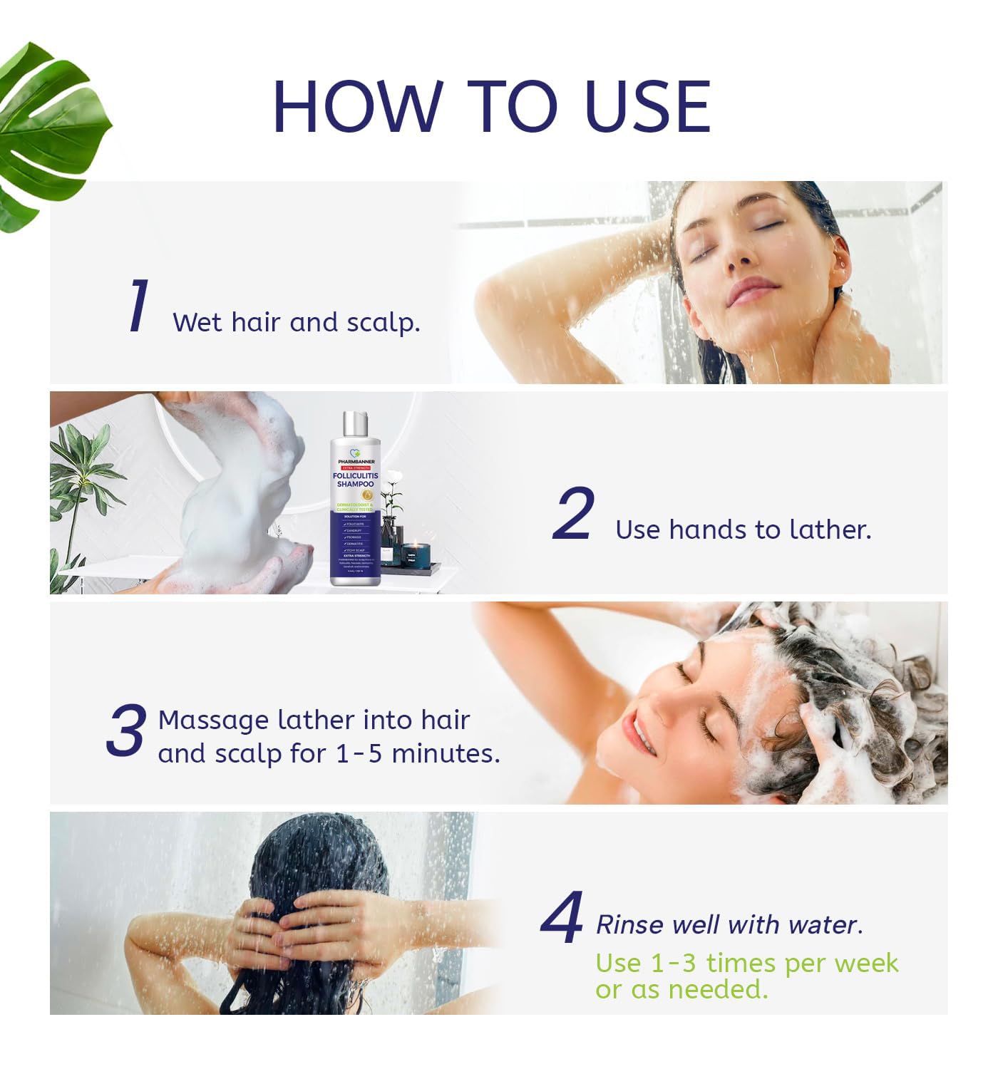 PHARMBANNER Anti-Fungal Shampoo for Folliculitis, Seborrheic Dermatitis & Scalp Psoriasis