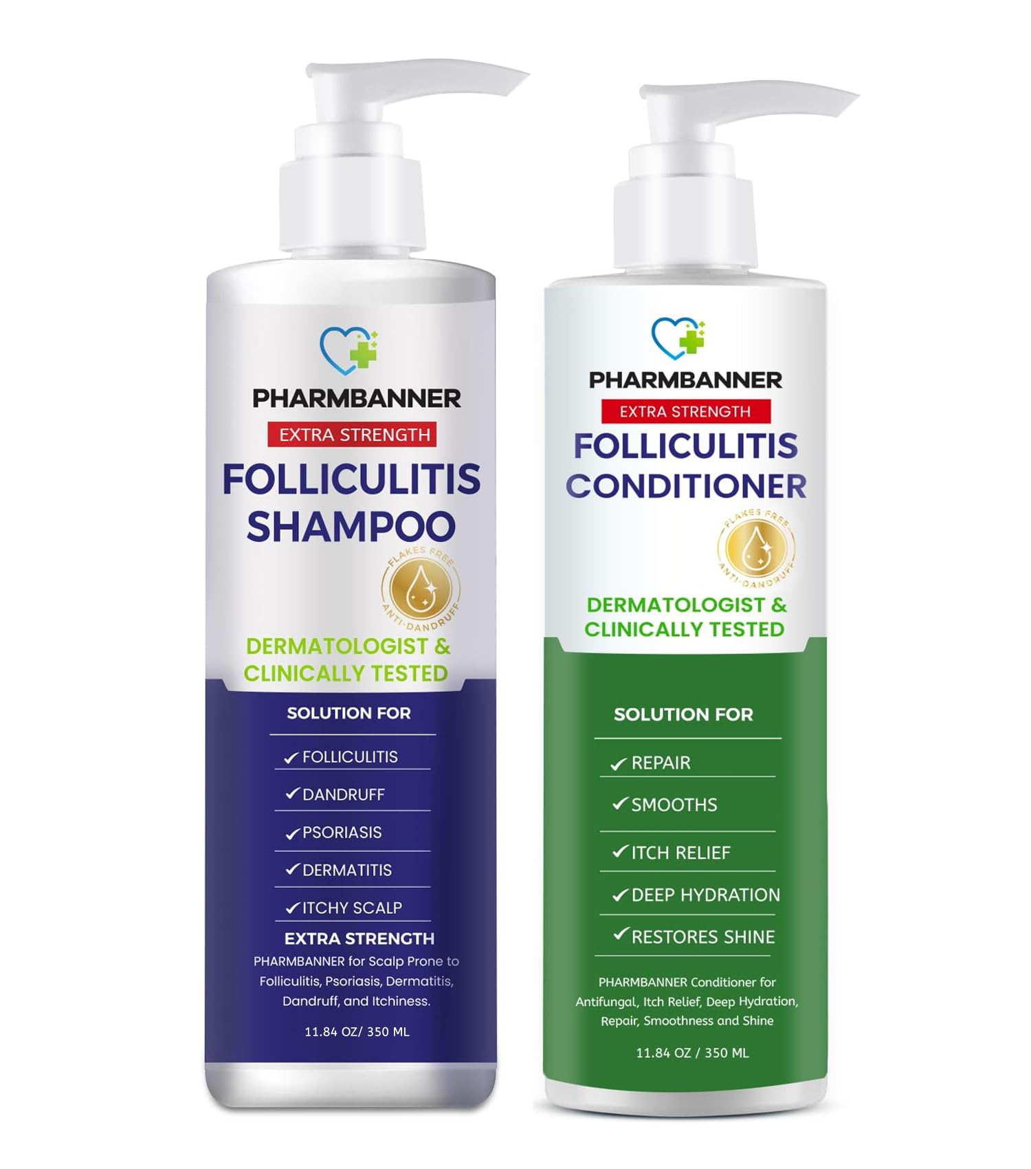 PHARMBANNER Anti-Fungal Shampoo & Conditioner Set – Tea Tree & Argan Oil for Scalp Care