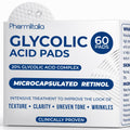 Pharmlitalia Glycolic Acid Pads 20% – Exfoliating Peel Pads for Face & Body (60 Count)