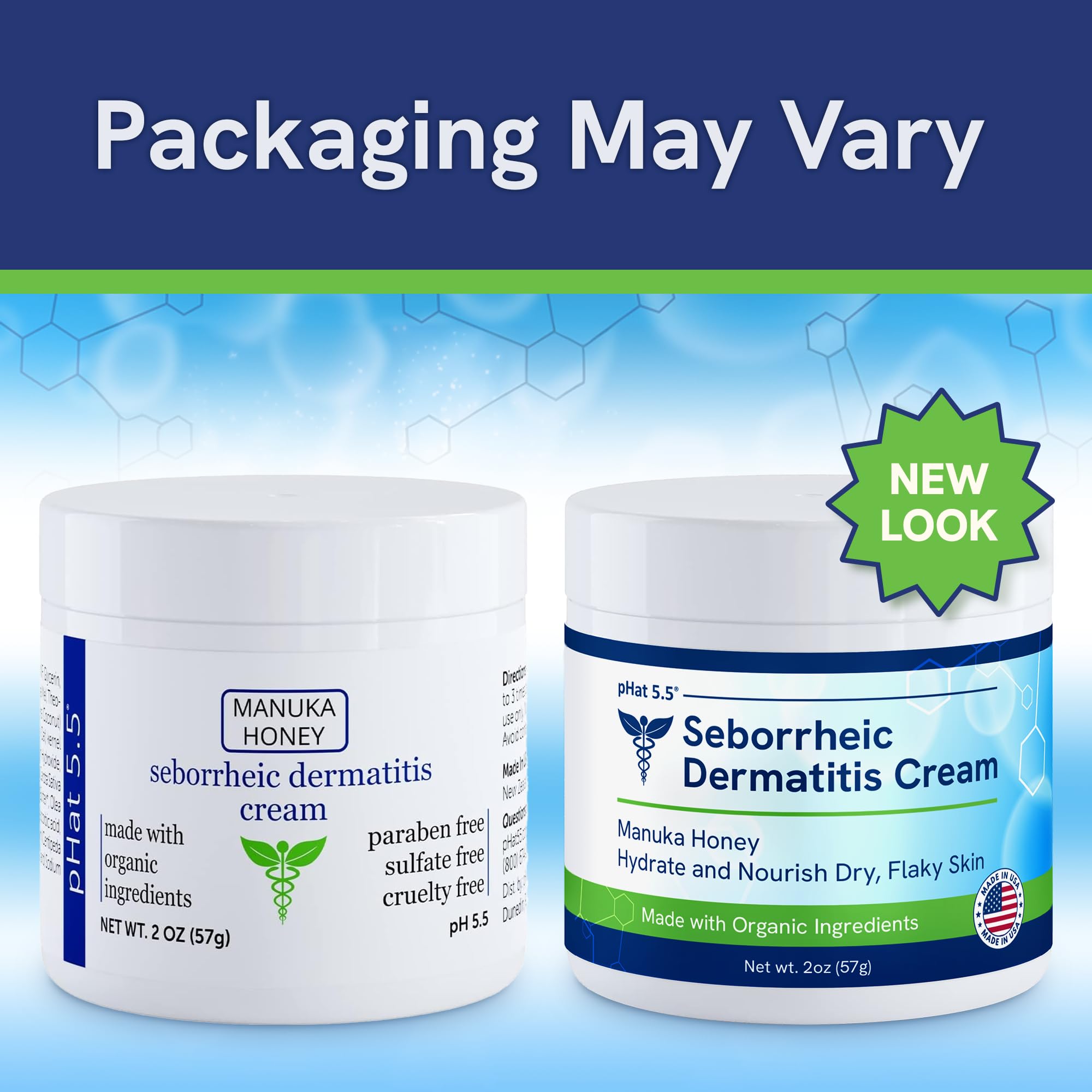 pHat 5.5 Seborrheic Dermatitis Moisturizing Cream & Face Lotion – Hydration, Redness Relief & Anti-Itch (2oz)