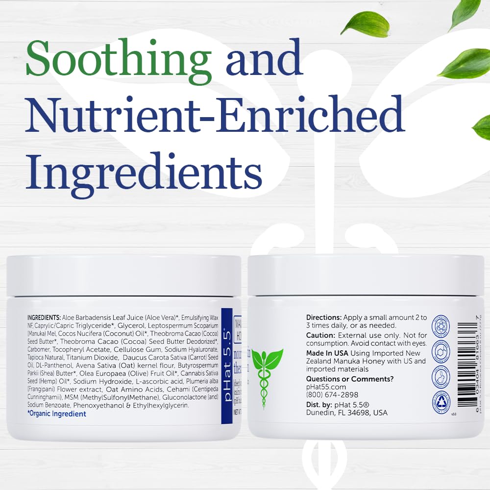 pHat 5.5 Facial Moisturizer for Dry & Sensitive Skin – Hydrating Cream, Redness Relief (8 oz)