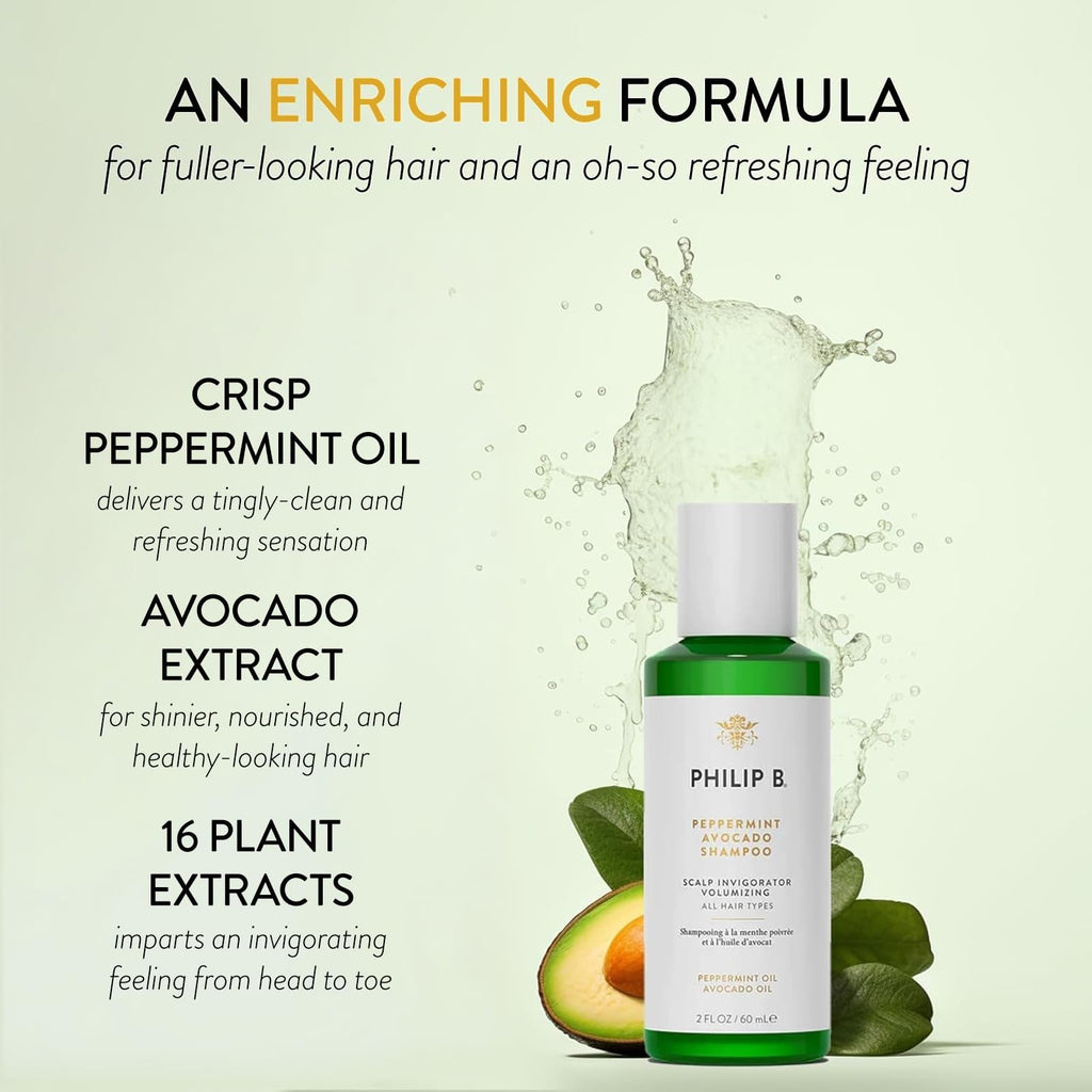PHILIP B Peppermint Avocado Shampoo & Conditioner Set – Volumizing & Clarifying