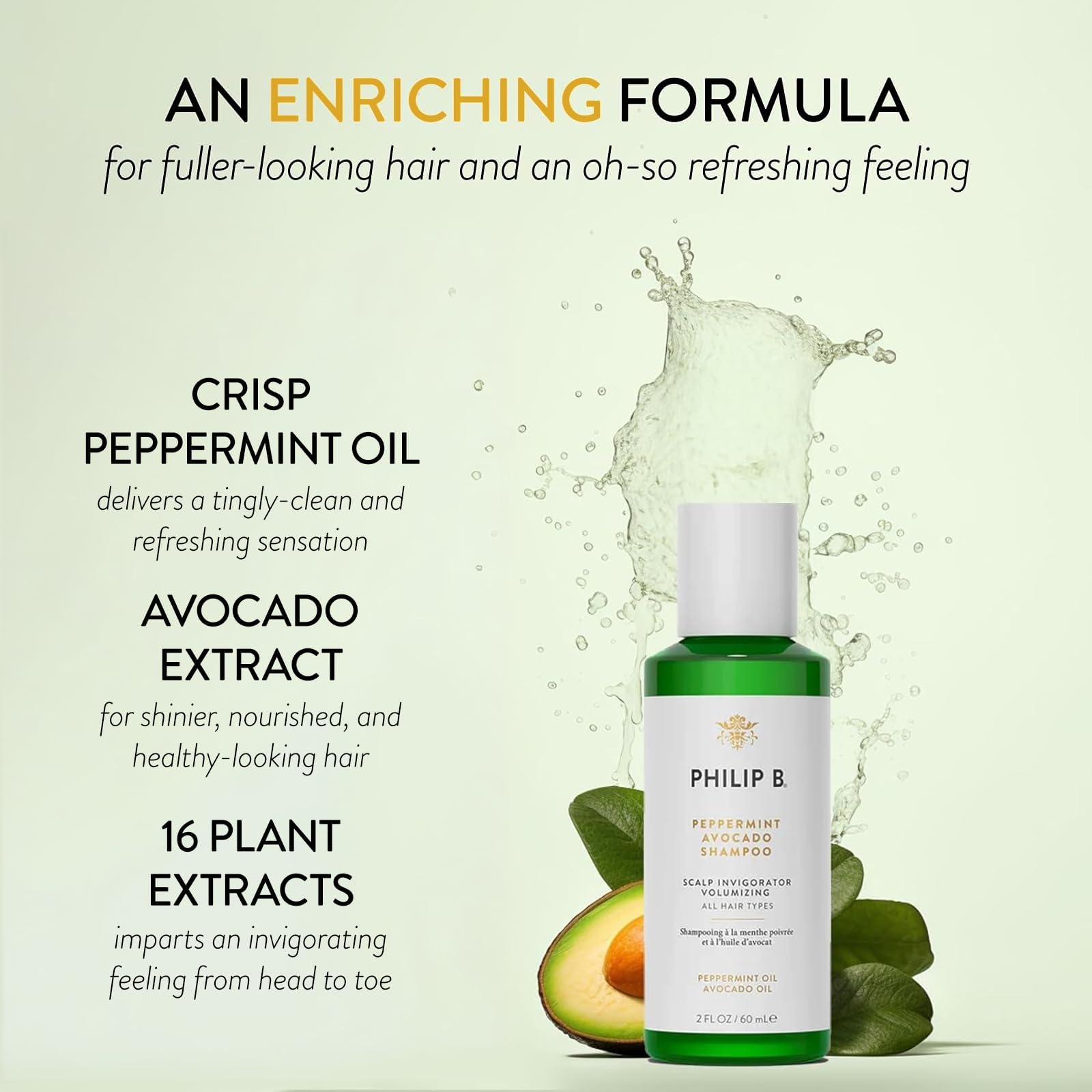 PHILIP B Peppermint Avocado Shampoo & Conditioner Set – Volumizing & Clarifying