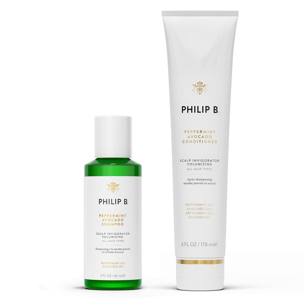 PHILIP B Peppermint Avocado Shampoo & Conditioner Set – Volumizing & Clarifying
