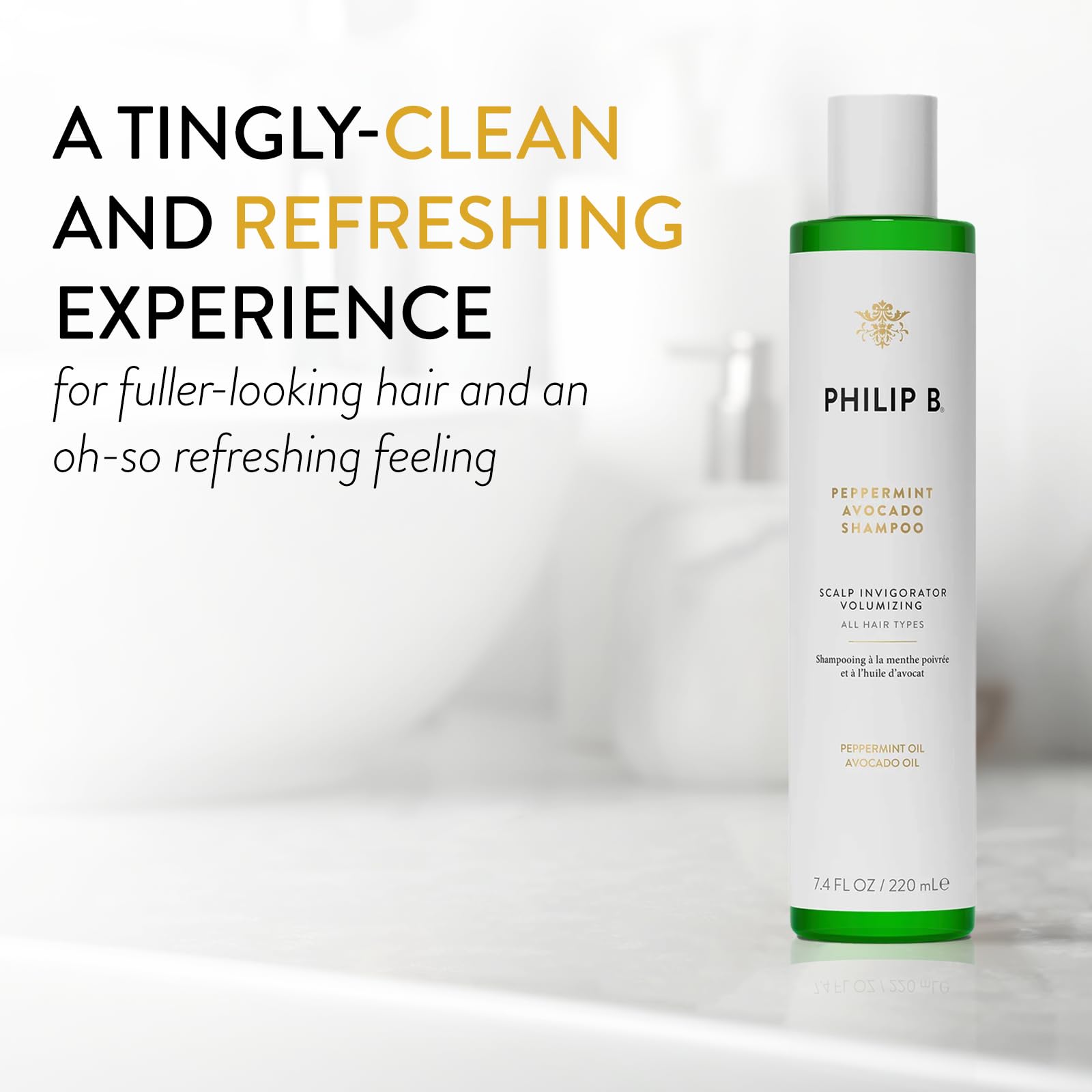 PHILIP B Peppermint Avocado Scalp Invigorating Kit – Shampoo, Conditioner & Scalp Massager