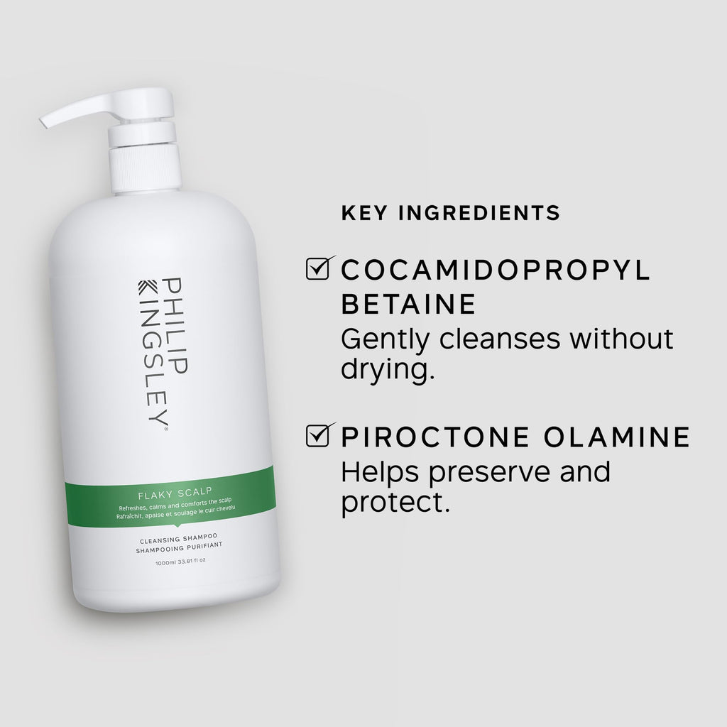 Philip Kingsley Flaky Scalp Shampoo | Hydrating, Calming Care for Flaky, Itchy, Dry or Oily Scalps | 1L Pump