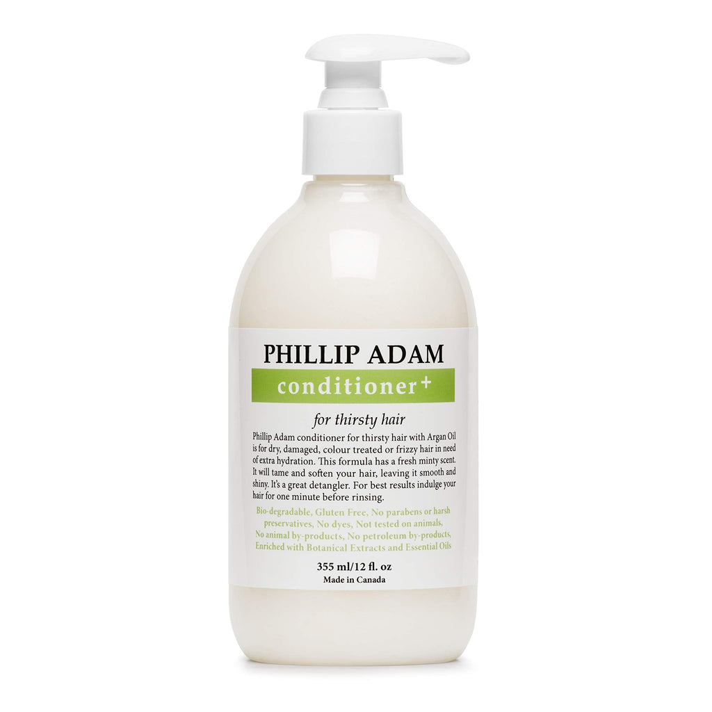 Phillip Adam Thirsty Hair Conditioner – Argan, Moringa & Macadamia Oils, Paraben Free, 12 oz, Vegan
