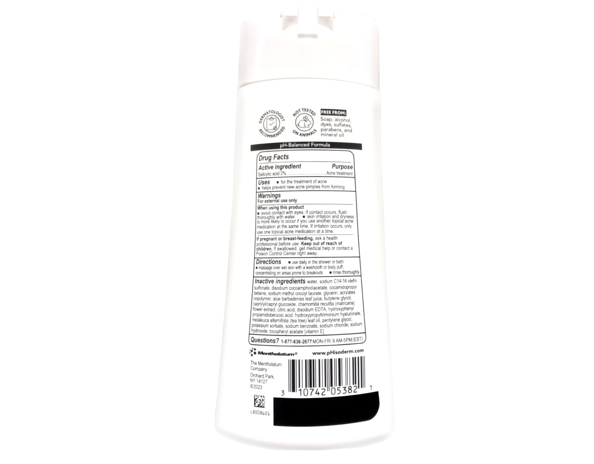 Phisoderm Anti-Blemish Body Wash 10 oz – Pack of 3 | 2% Salicylic Acid for Acne-Prone Skin